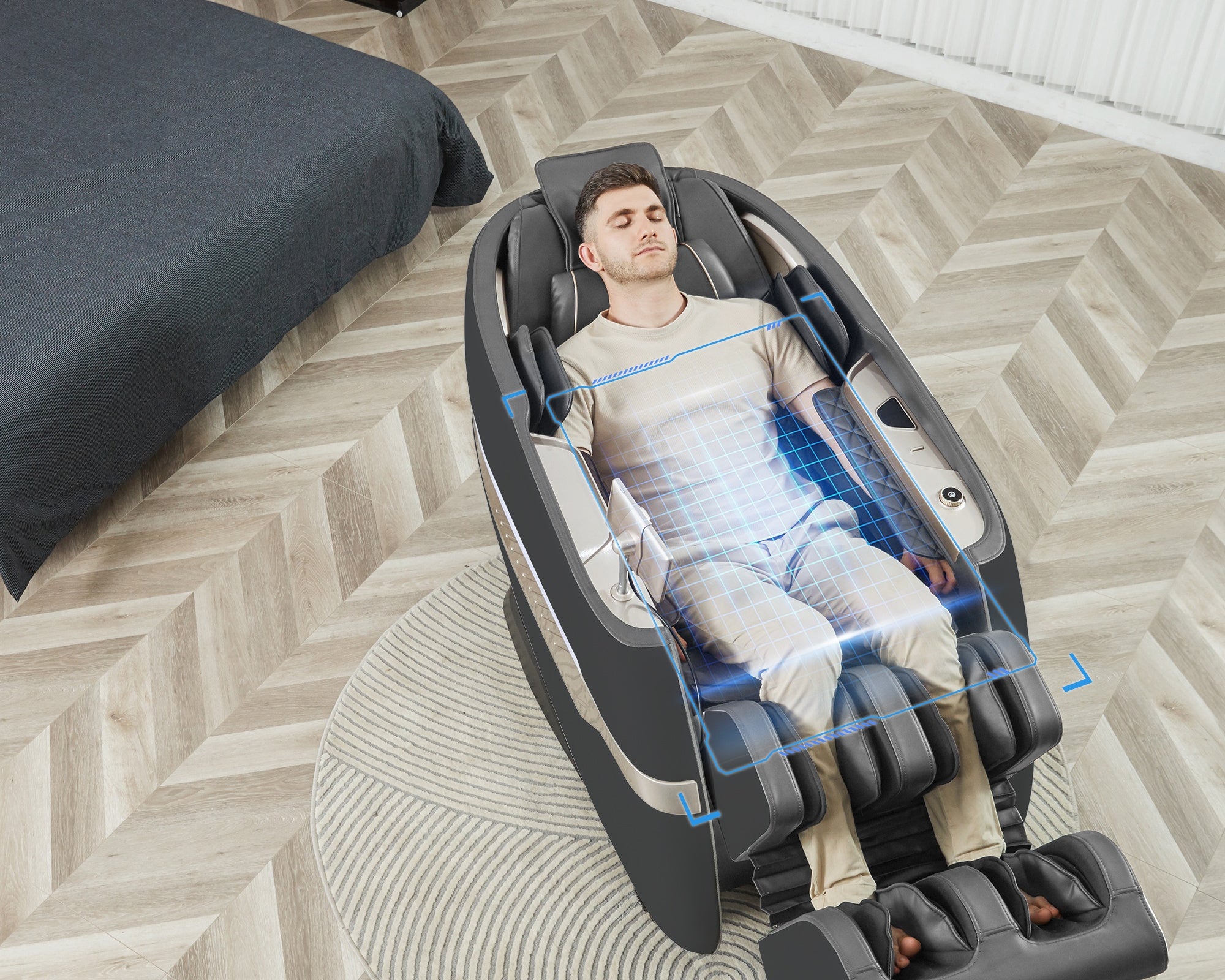 How do AI massage chairs use body scanning?