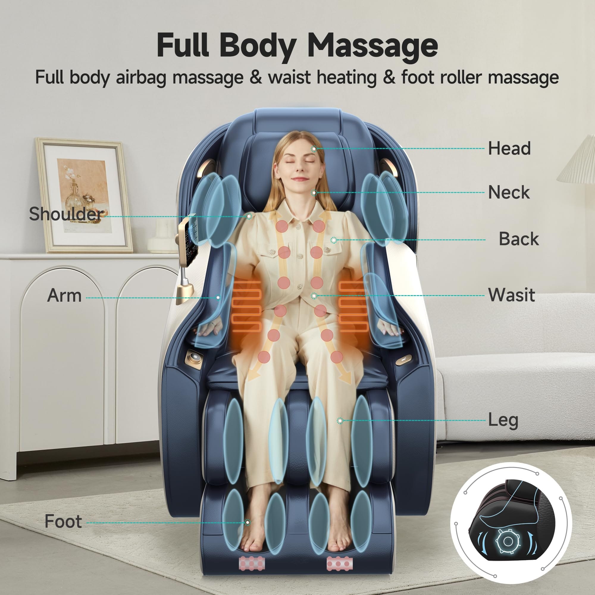 Real Relax Massage Chair Favor-06 Massage Chair Blue