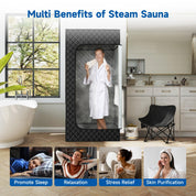 Real Relax Sports&Fitness BJL-SNF01 Portable Steam Room for Home, 3’ x 3’ x 5.9’ Roomier Steam Sauna Box Sauna Tent with 3L 1500W Steamer, Remote Control, Folding Chair