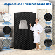 Real Relax Sports&Fitness BJL-SNF01 Portable Steam Room for Home, 3’ x 3’ x 5.9’ Roomier Steam Sauna Box Sauna Tent with 3L 1500W Steamer, Remote Control, Folding Chair