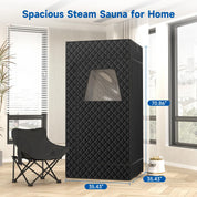 Real Relax Sports&Fitness BJL-SNF01 Portable Steam Room for Home, 3’ x 3’ x 5.9’ Roomier Steam Sauna Box Sauna Tent with 3L 1500W Steamer, Remote Control, Folding Chair