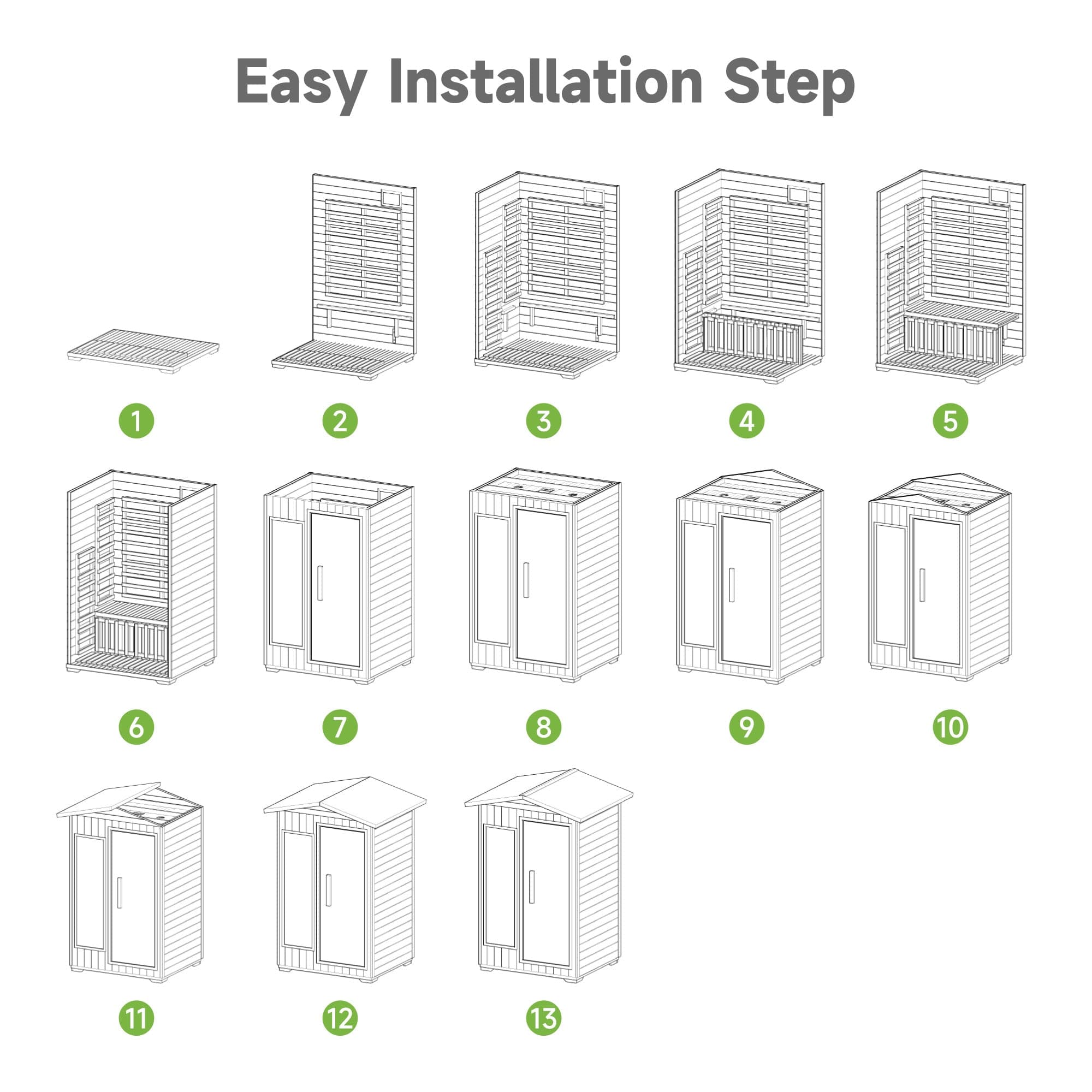 Real Relax Sports&Fitness LM-H02 Real Relax Outdoor Sauna 2 Person Infrared Sauna for Home, 15A Low EMF Far Infrared Sauna Spruce Wood Sauna with 10min Rapid preheating, Bluetooth, LCD Panel