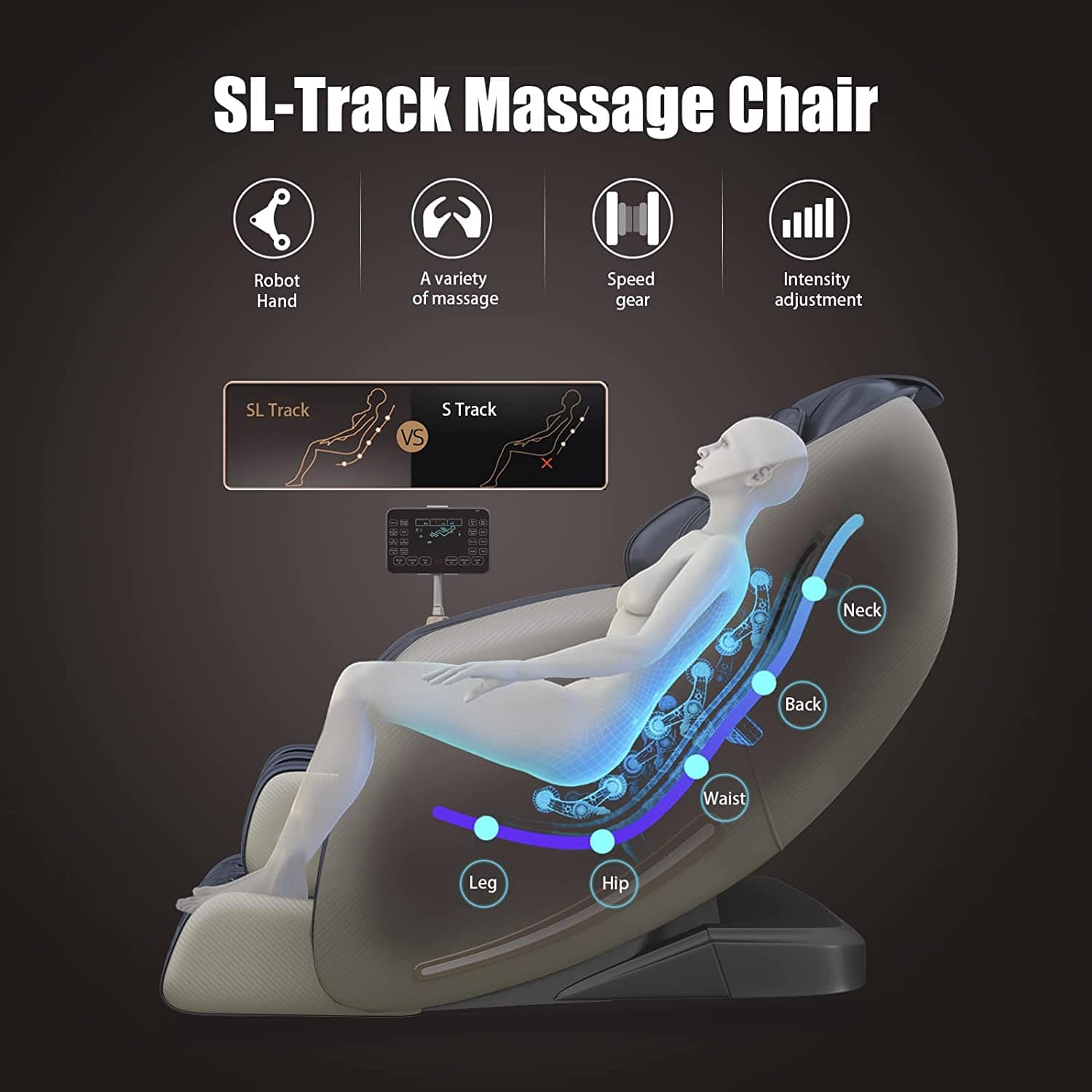 Real Relax Massage Chair Real Relax® Favor-06 Massage Chair Blue Refurbished