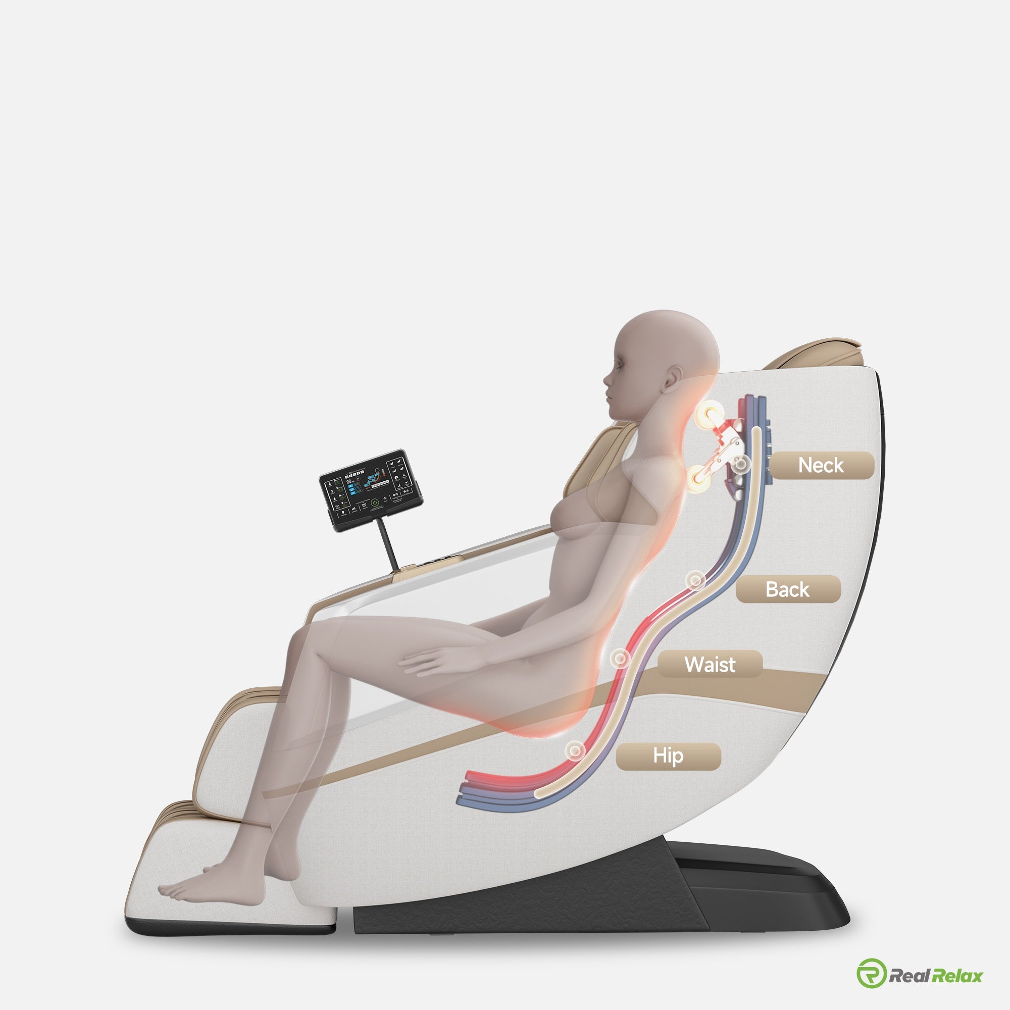 How do Real Relax massage chairs handle different body shapes and sizes?