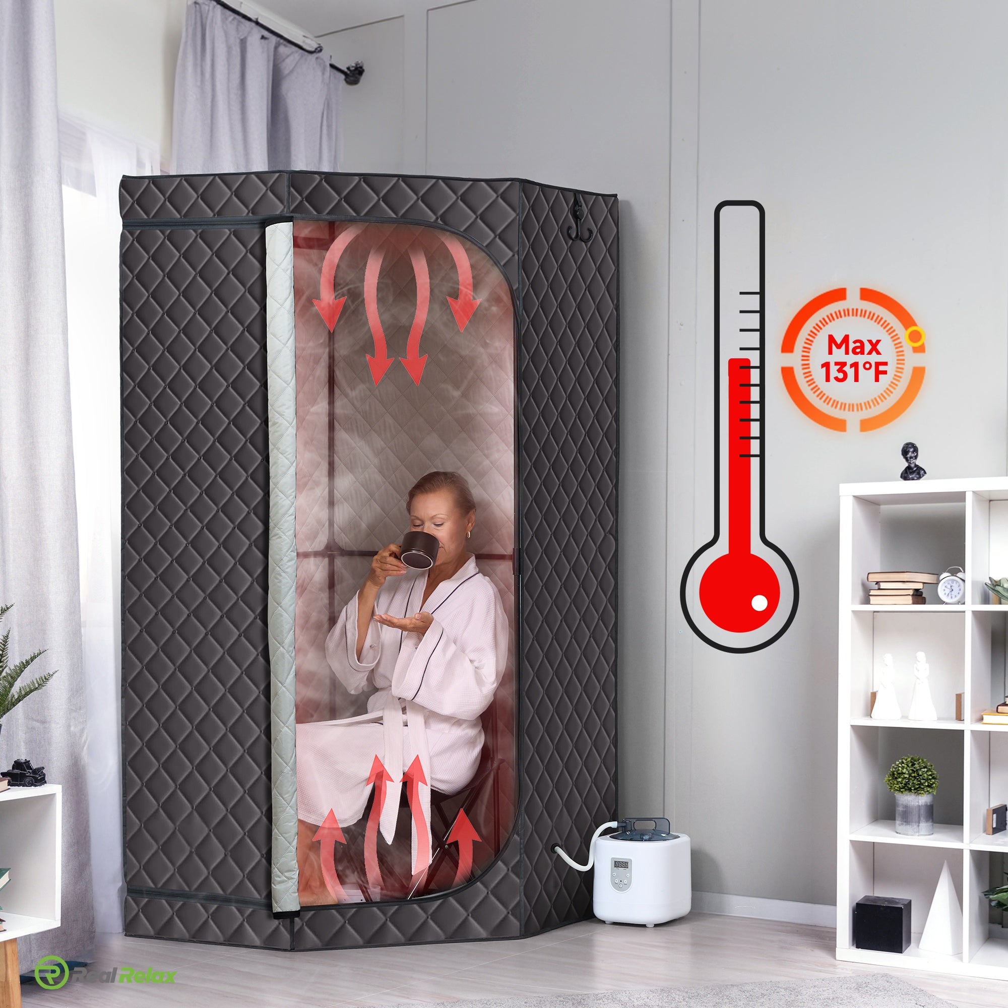 How do Real Relax portable steam saunas help with muscle recovery?
