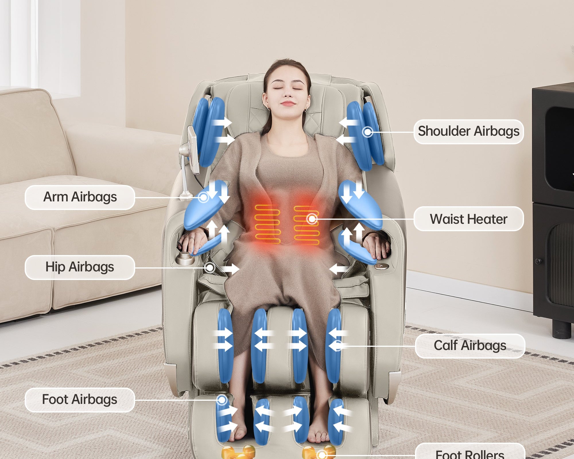 Who should not use the heating function in a heat massage chair?