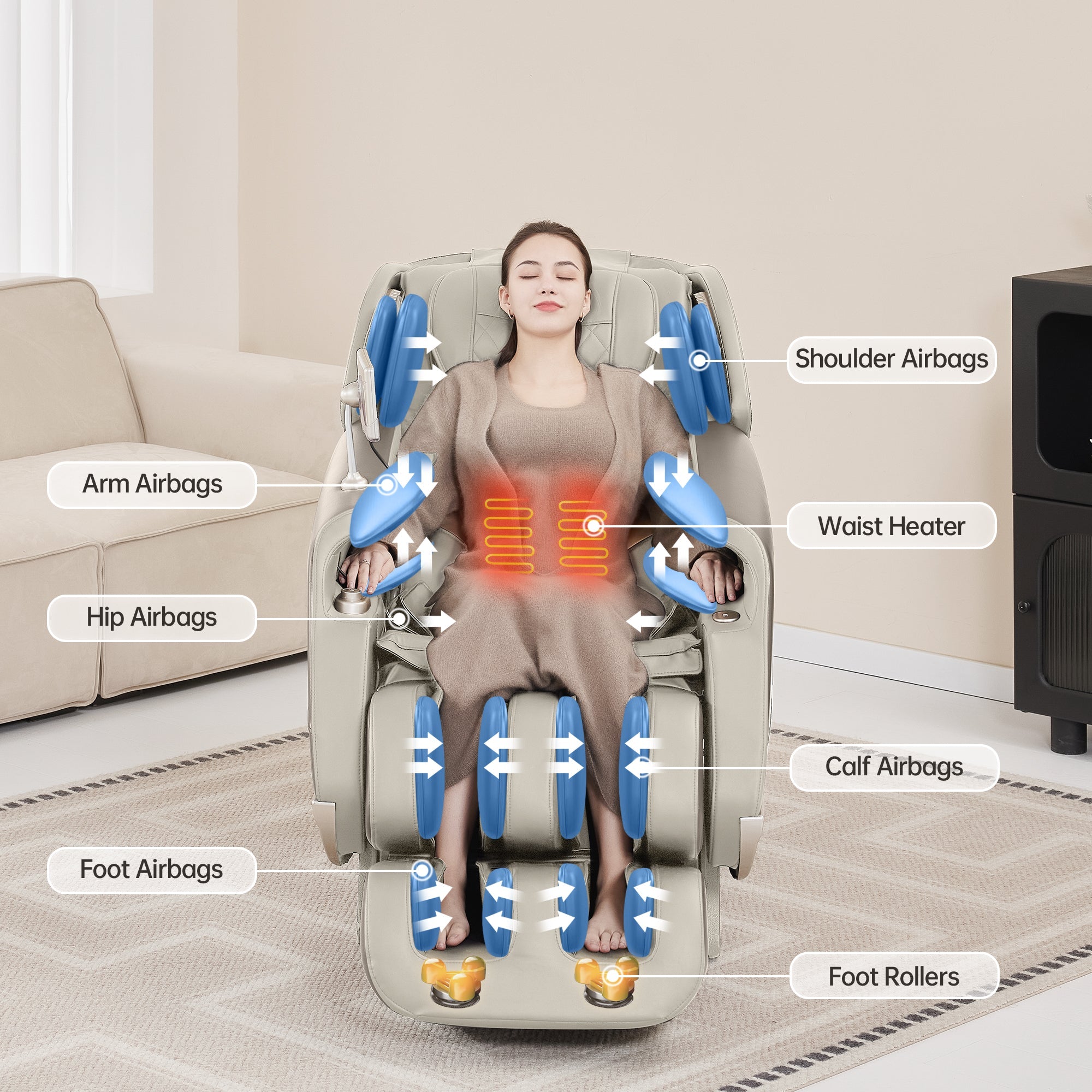 Who should not use the heating function in a heat massage chair?
