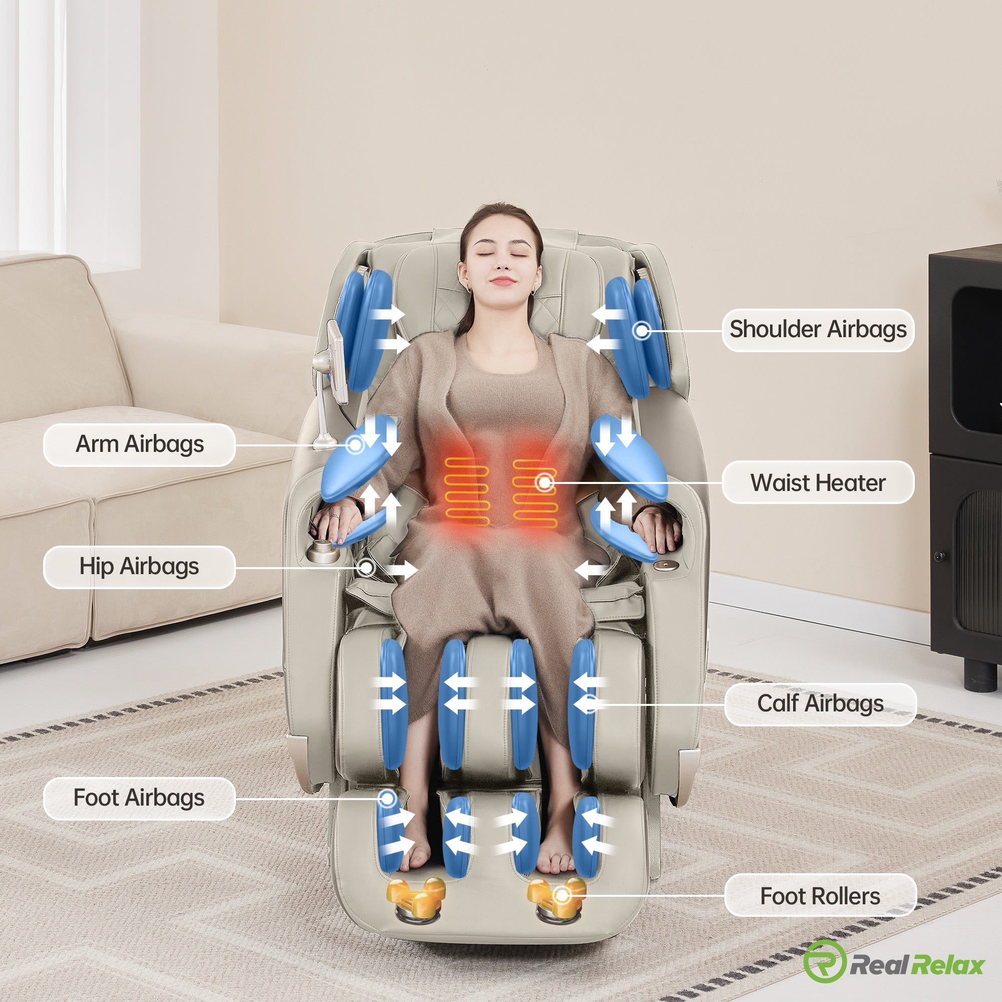 What can Real Relax heated massage chairs do?