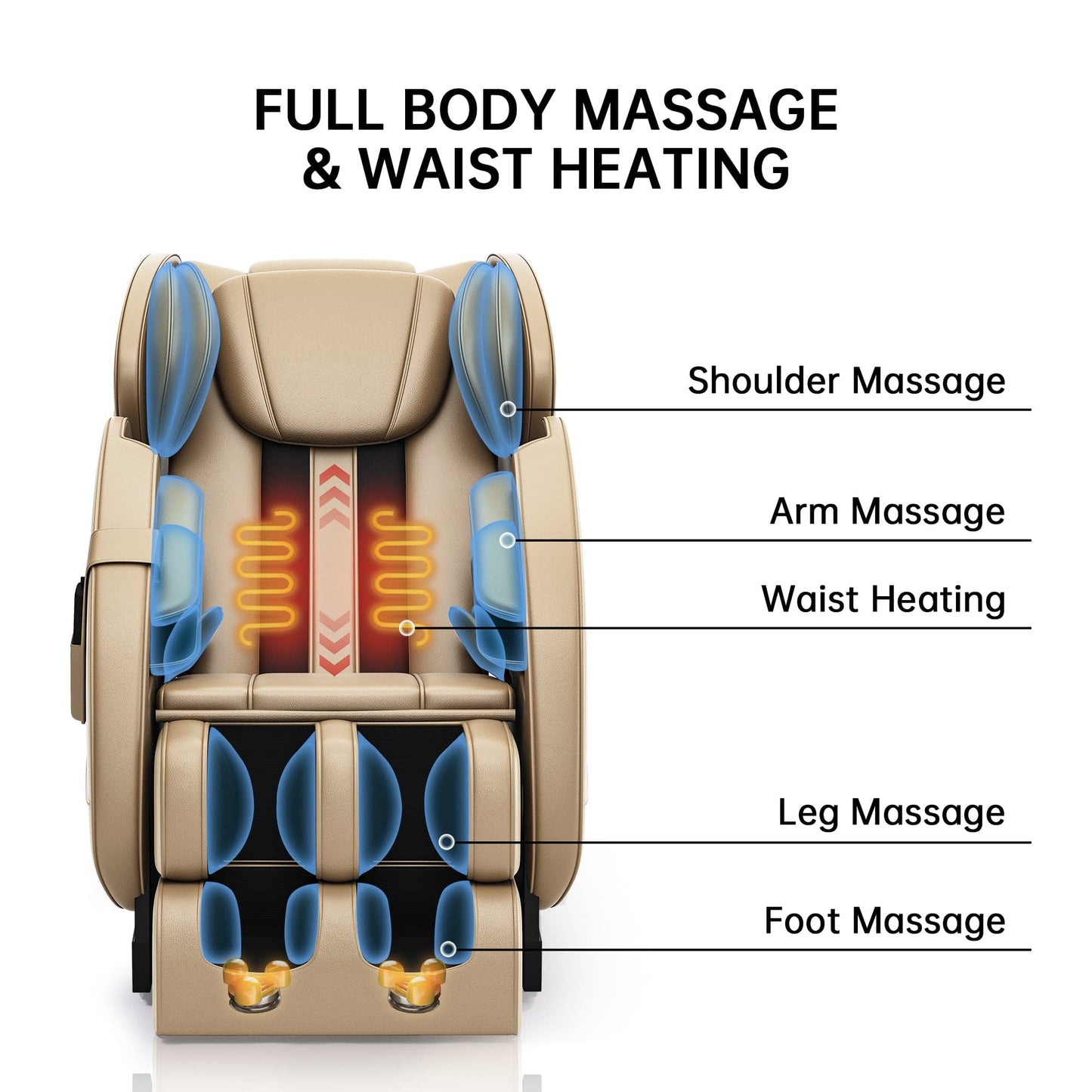 Real Relax Massage Chair MM450 Massage Chair Khaki A