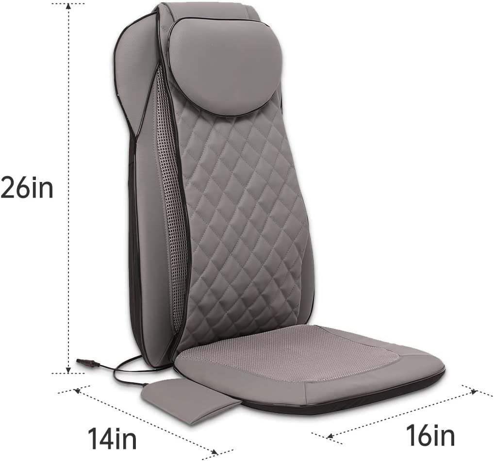 Shiatsu Massage Cushion with Heat and Vibration, Massage Chair Pad