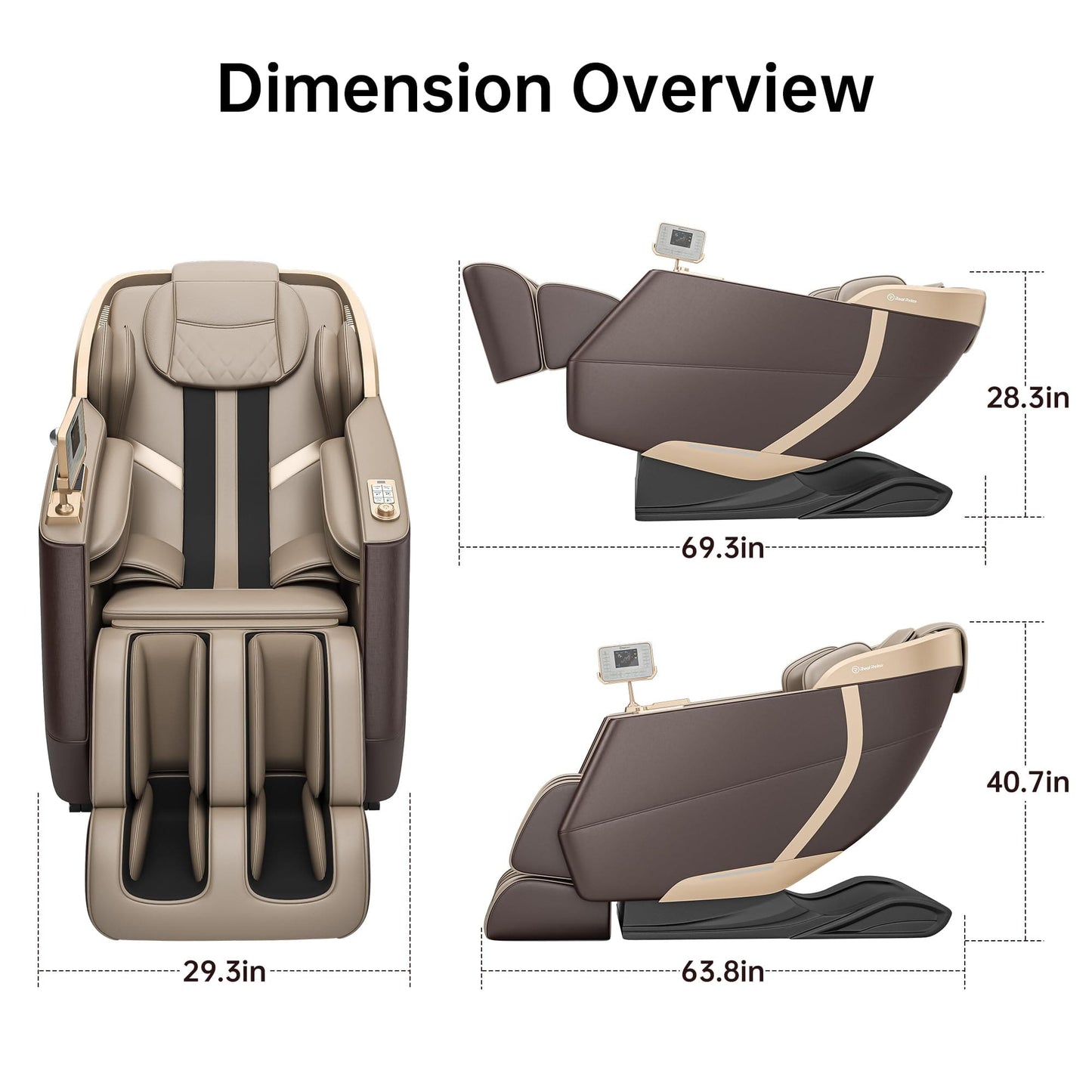 Real Relax Massage Chair PS3500 Massage Chair Brown
