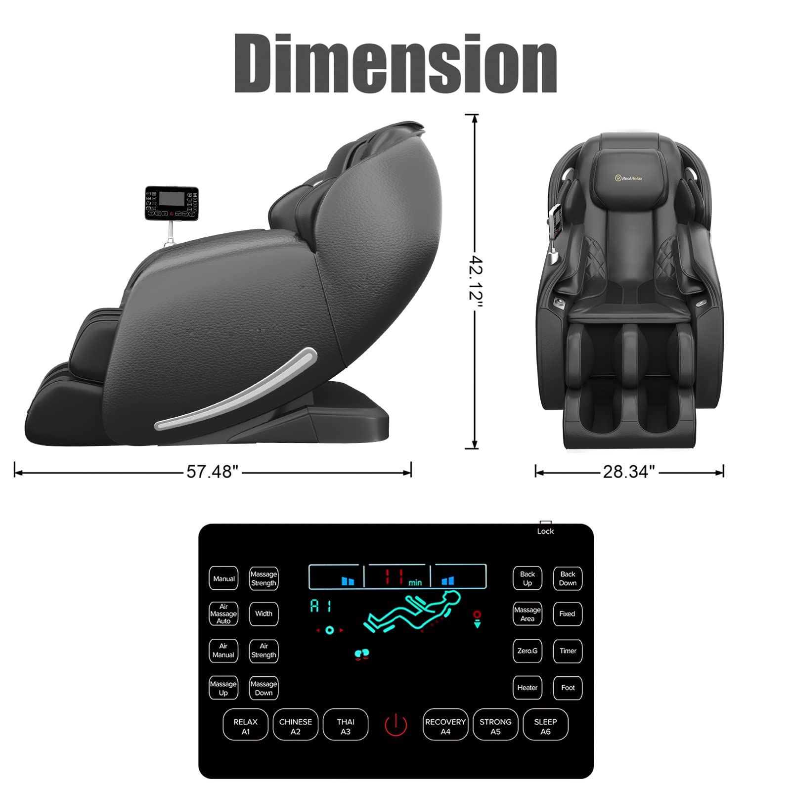 Real Relax notShow Favor-06 Massage Chair Black A