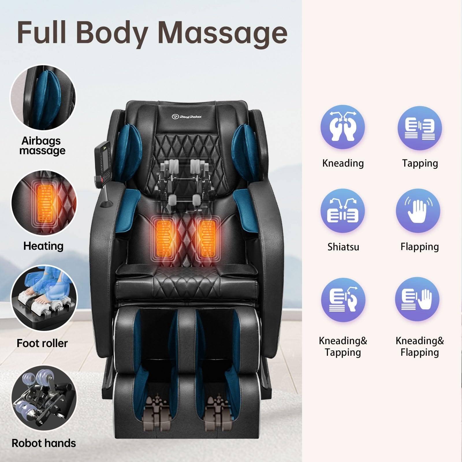 Real Relax Massage Chair 3D Favor-05  Massage Chair black