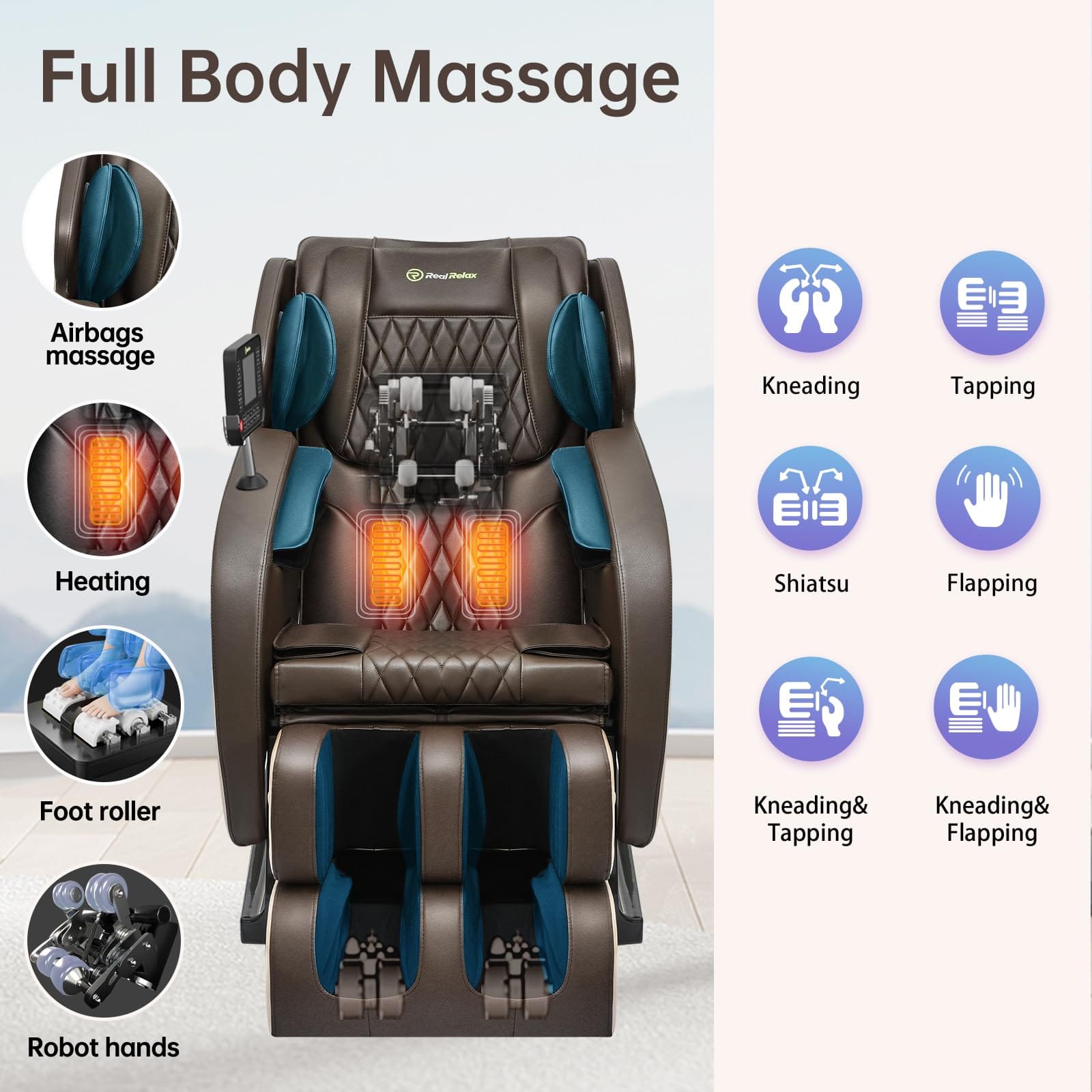 Real Relax Massage Chair 3D Favor-05  Massage Chair Khaki