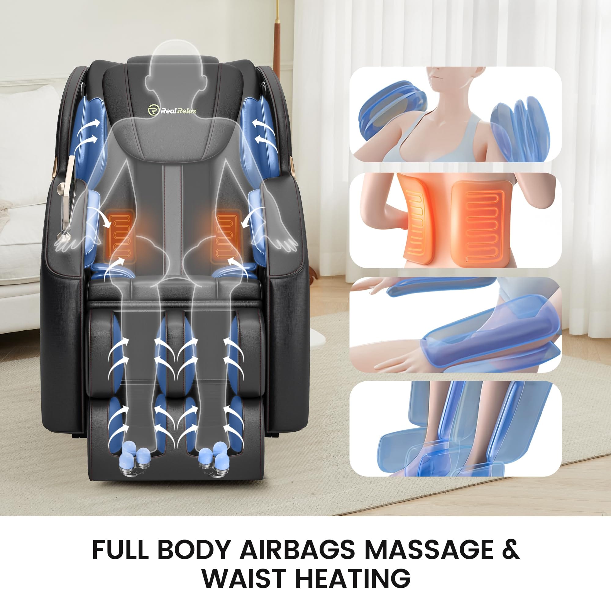 Real Relax Massage Chair BS-06 Massage Chair Black