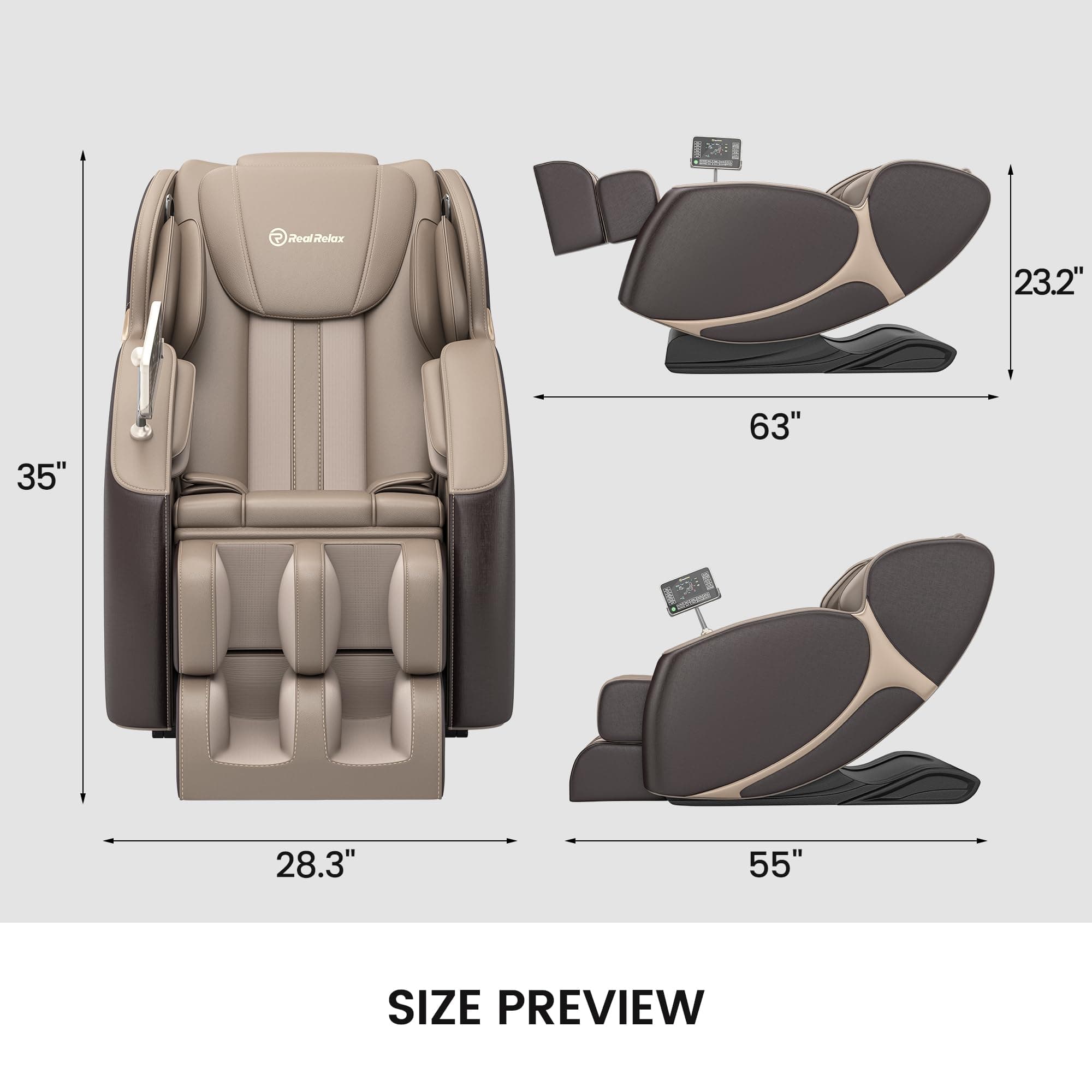 Real Relax Massage Chair BS-06 Massage Chair Brown