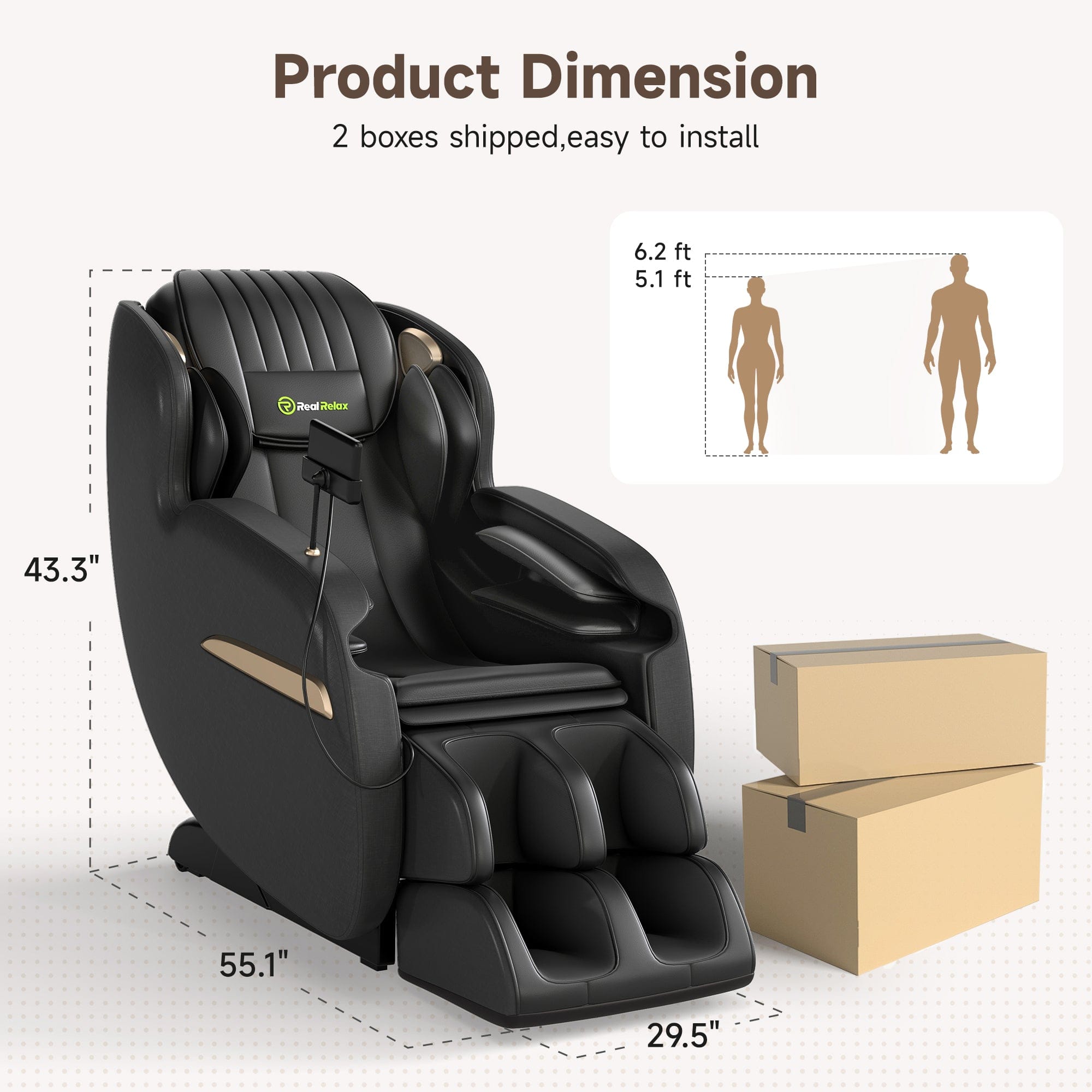 Real Relax Massage Chair Favor-03 2026 3D Massage Chair Black