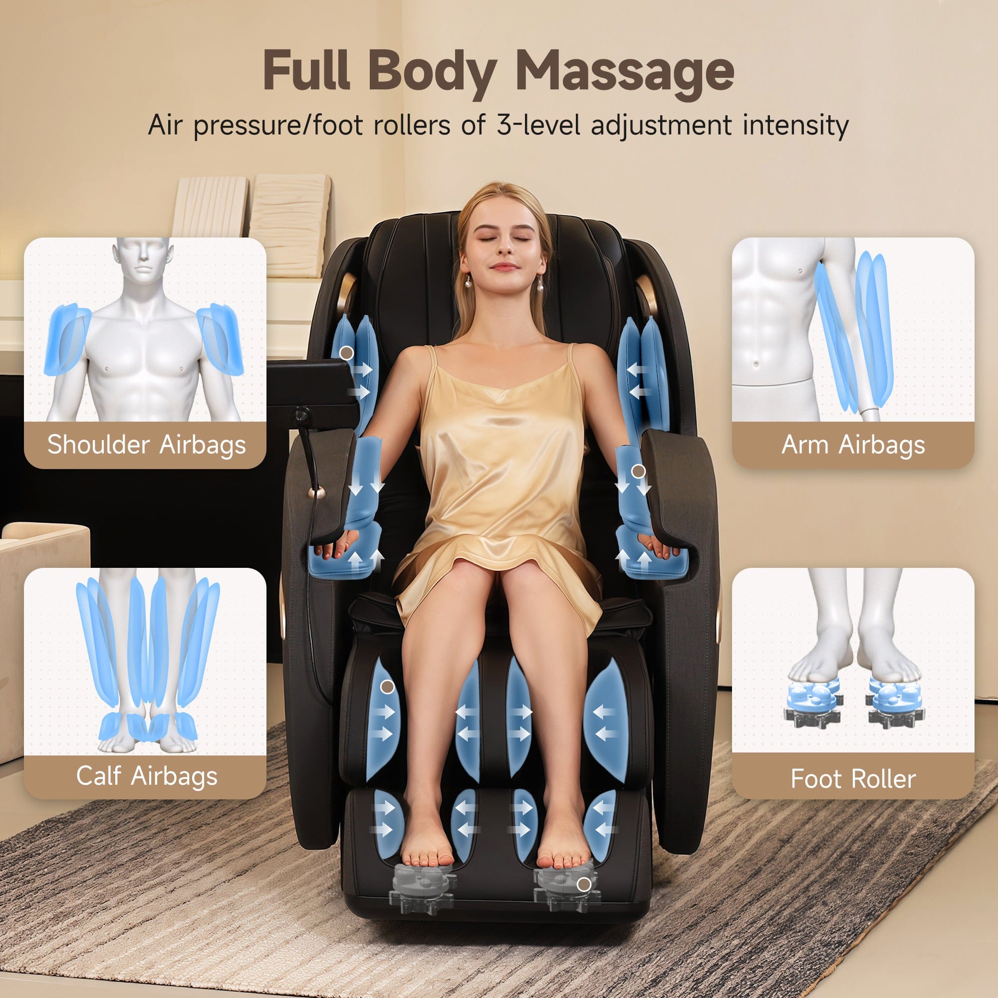 Real Relax Massage Chair Favor-03 2026 3D Massage Chair Black