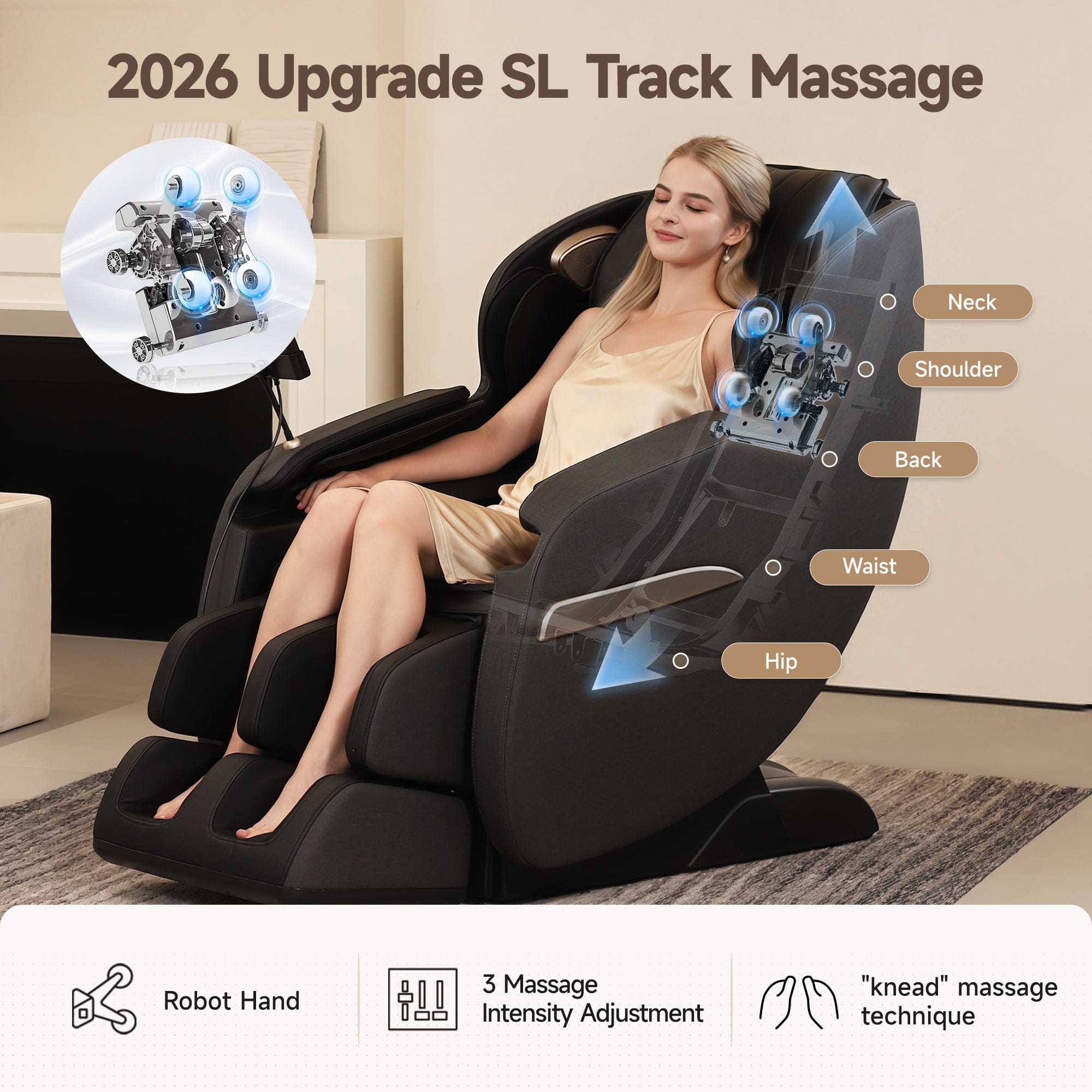 Real Relax Massage Chair Favor-03 2026 3D Massage Chair Black