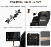 Real Relax Massage Chair Favor-03 ADV 2D Massage Chair Black