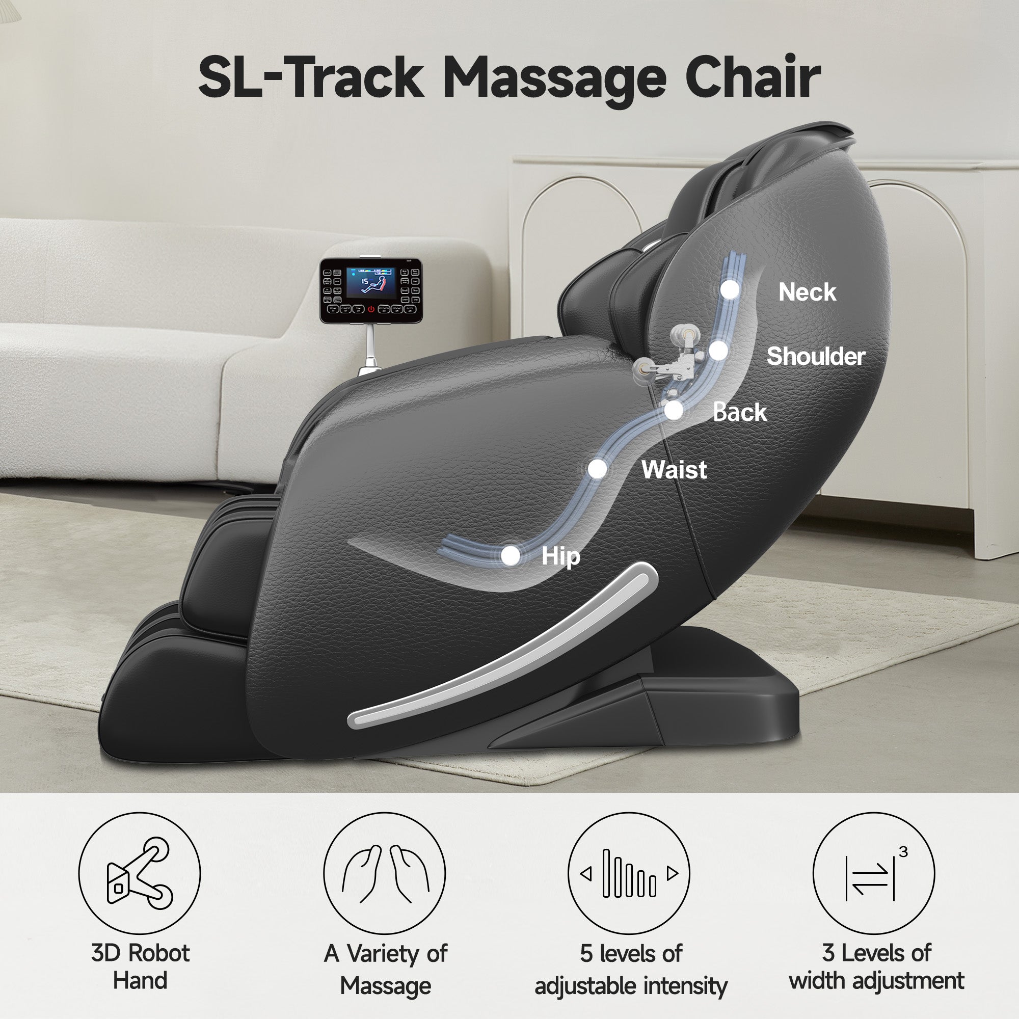 Real Relax Massage Chair Favor-06 Massage Chair Black