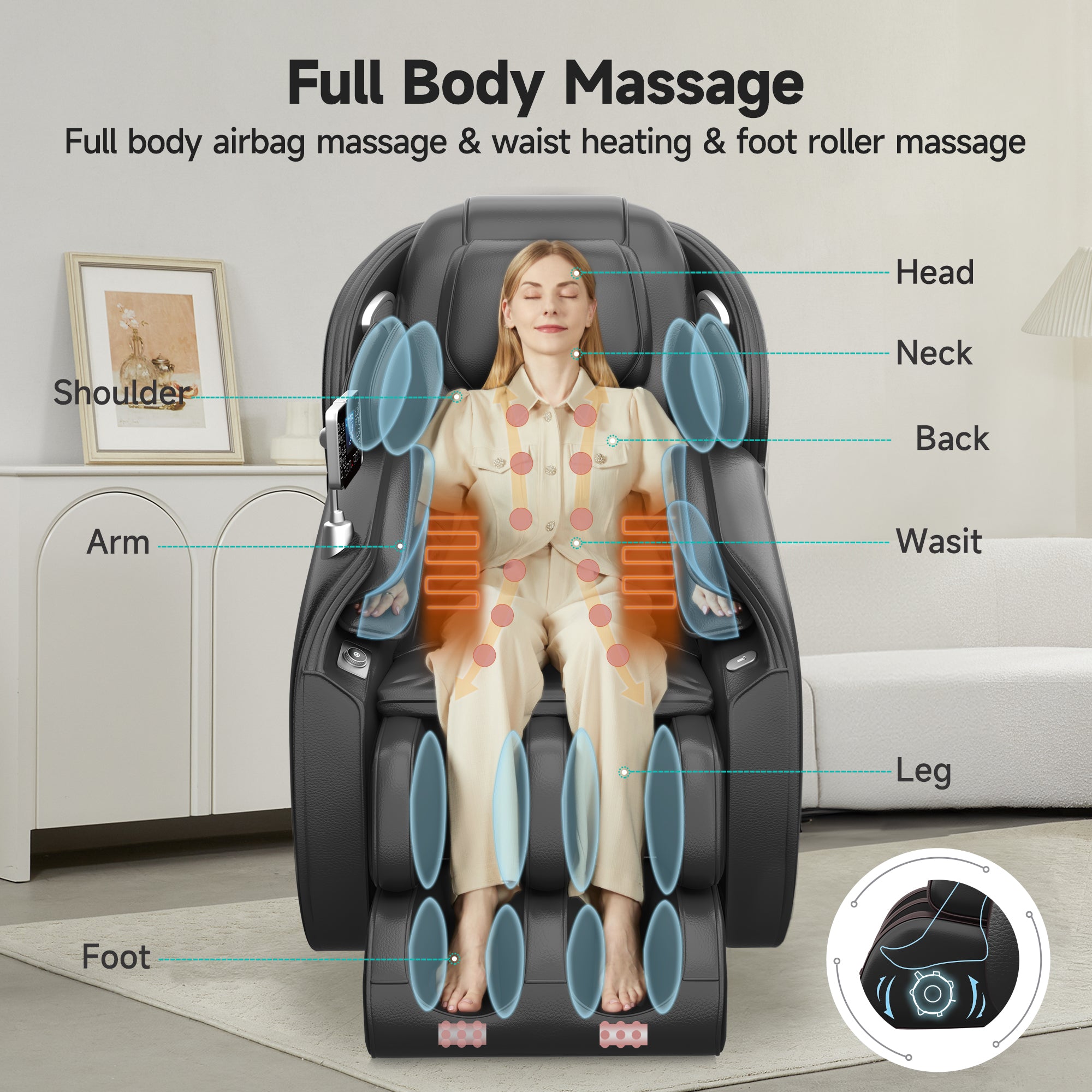 Real Relax Massage Chair Favor-06 Massage Chair Black
