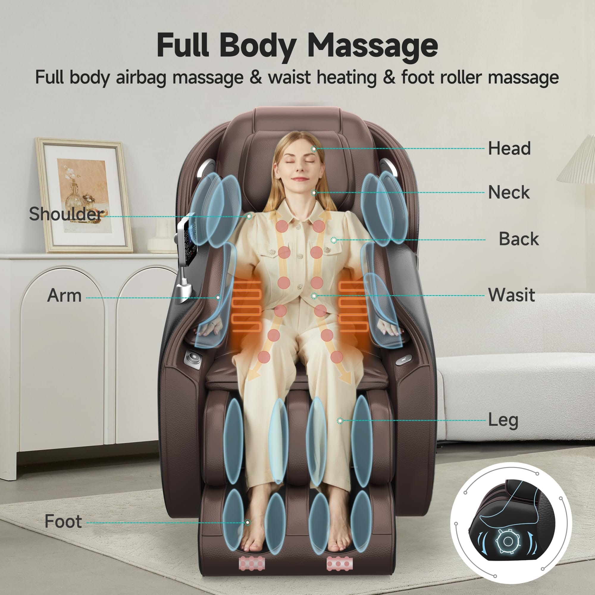 Real Relax Massage Chair Favor-06 Massage Chair Brown