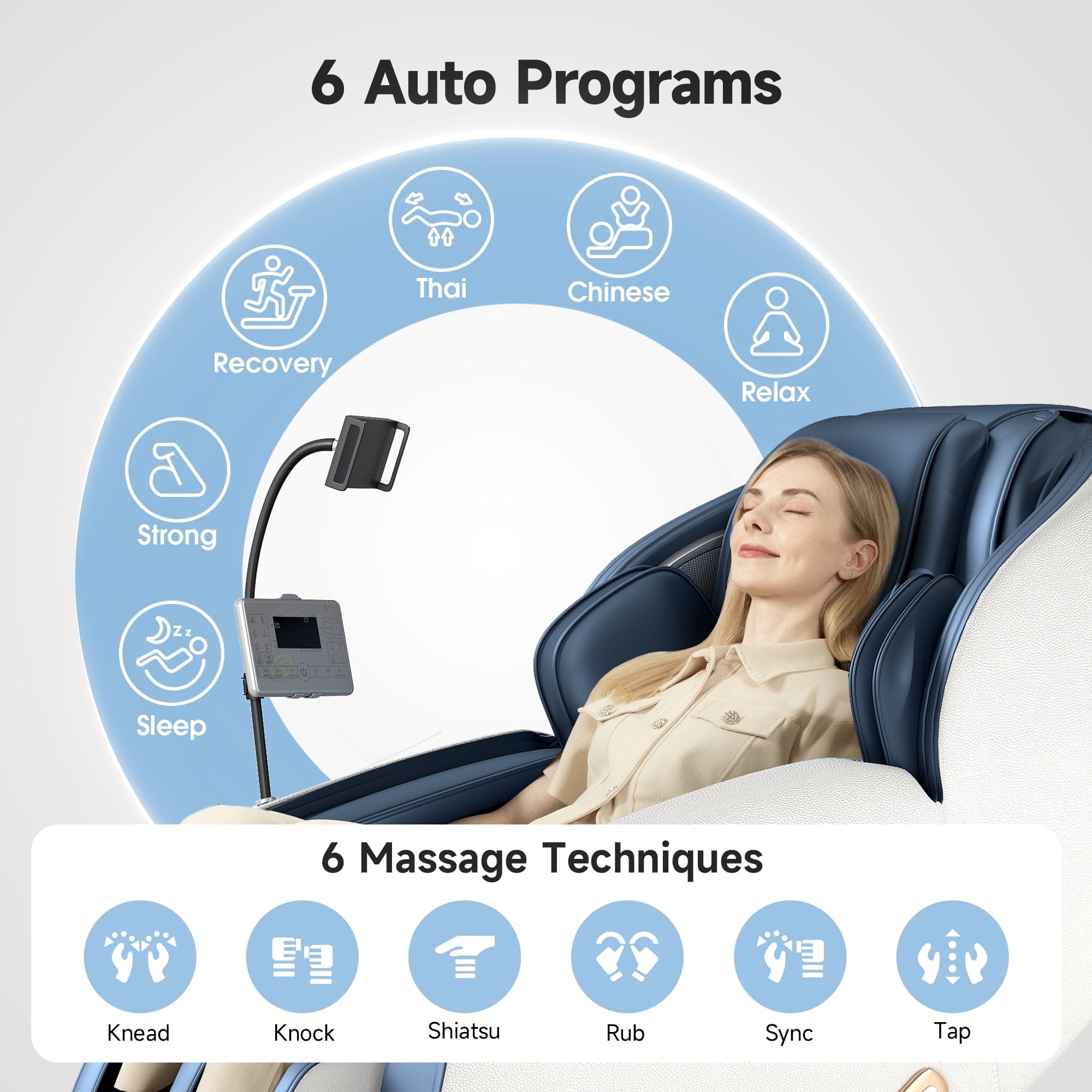 Real Relax Massage Chair Favor-06 Pro 3D Massage Chair Blue