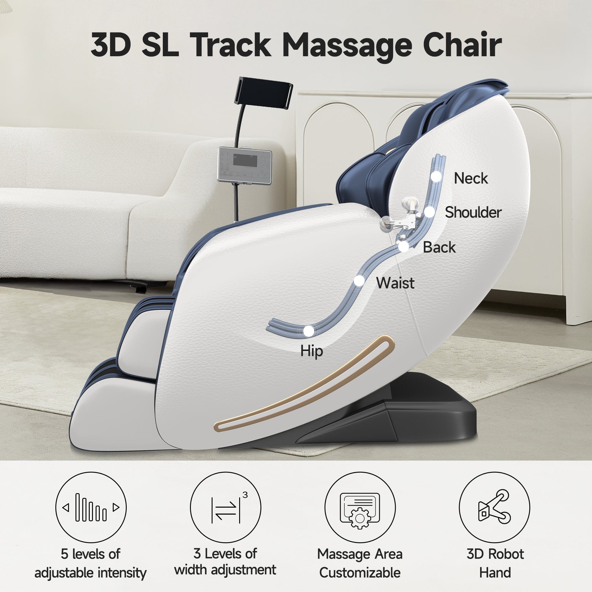 Real Relax Massage Chair Favor-06 Pro 3D Massage Chair Blue