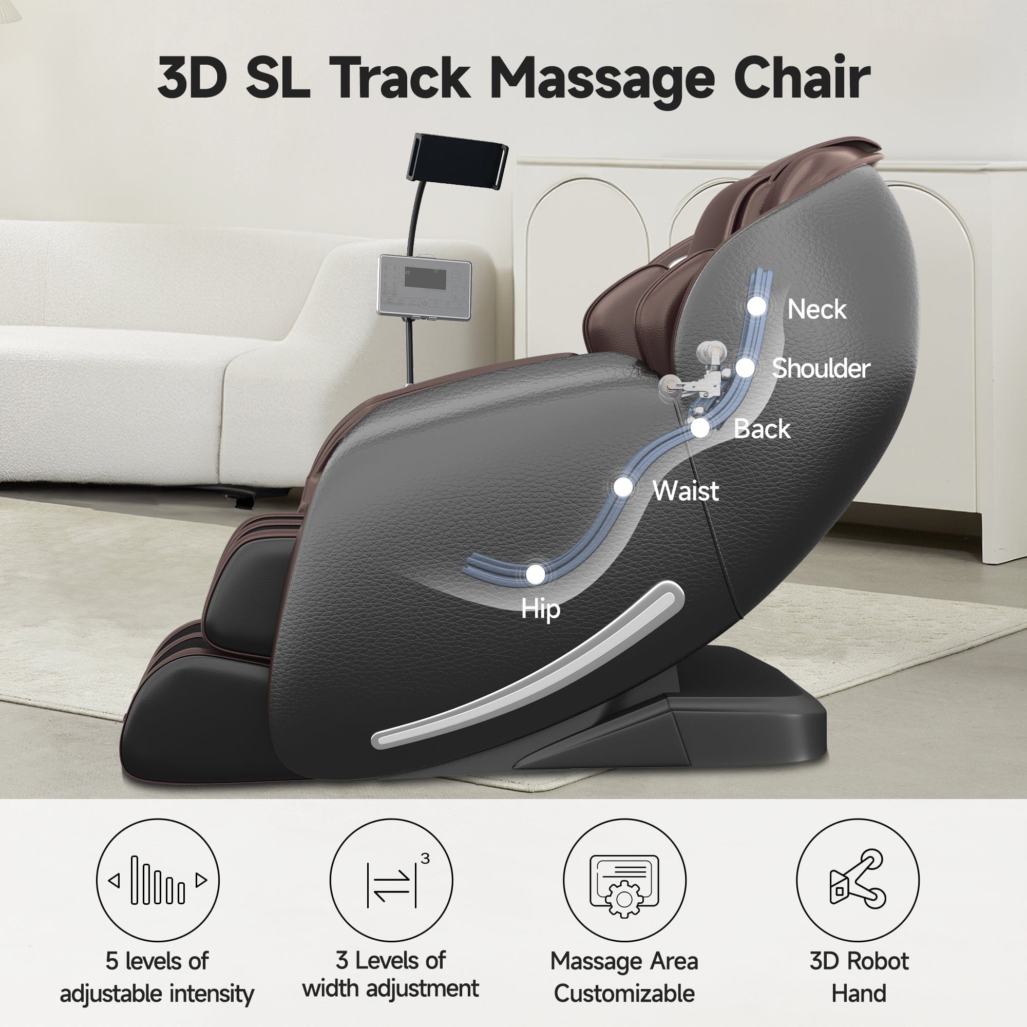 Real Relax Massage Chair Favor-06 Pro 3D Massage Chair Brown