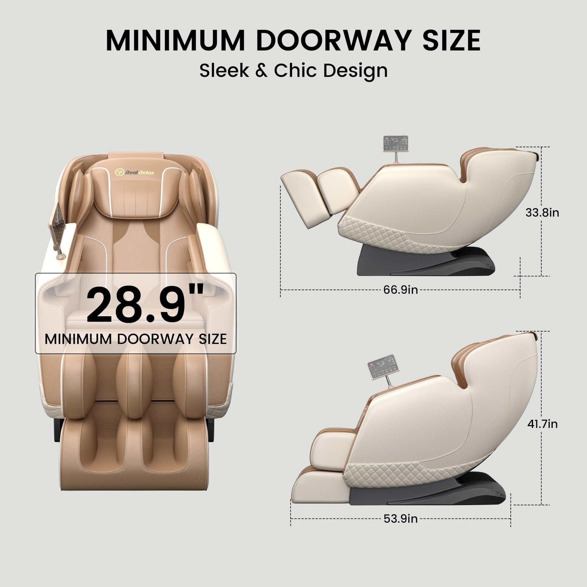 Real Relax Massage Chair Favor-11 Massage Chair Brown and White