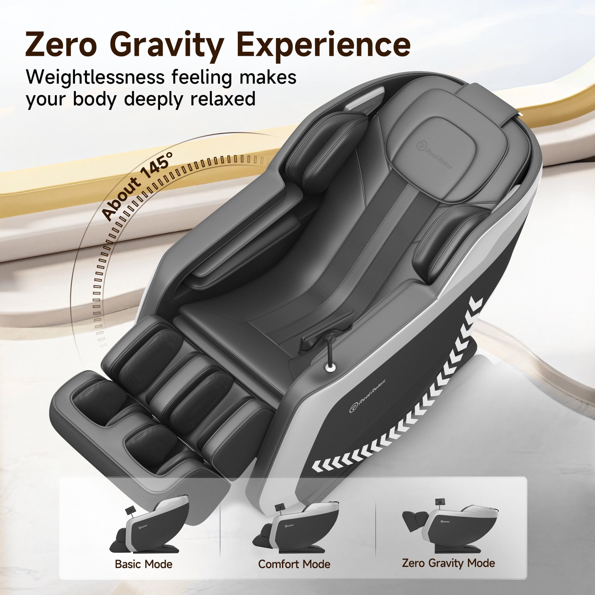 Real Relax Massage Chair Favor-24 3D Massage Chair Black draft