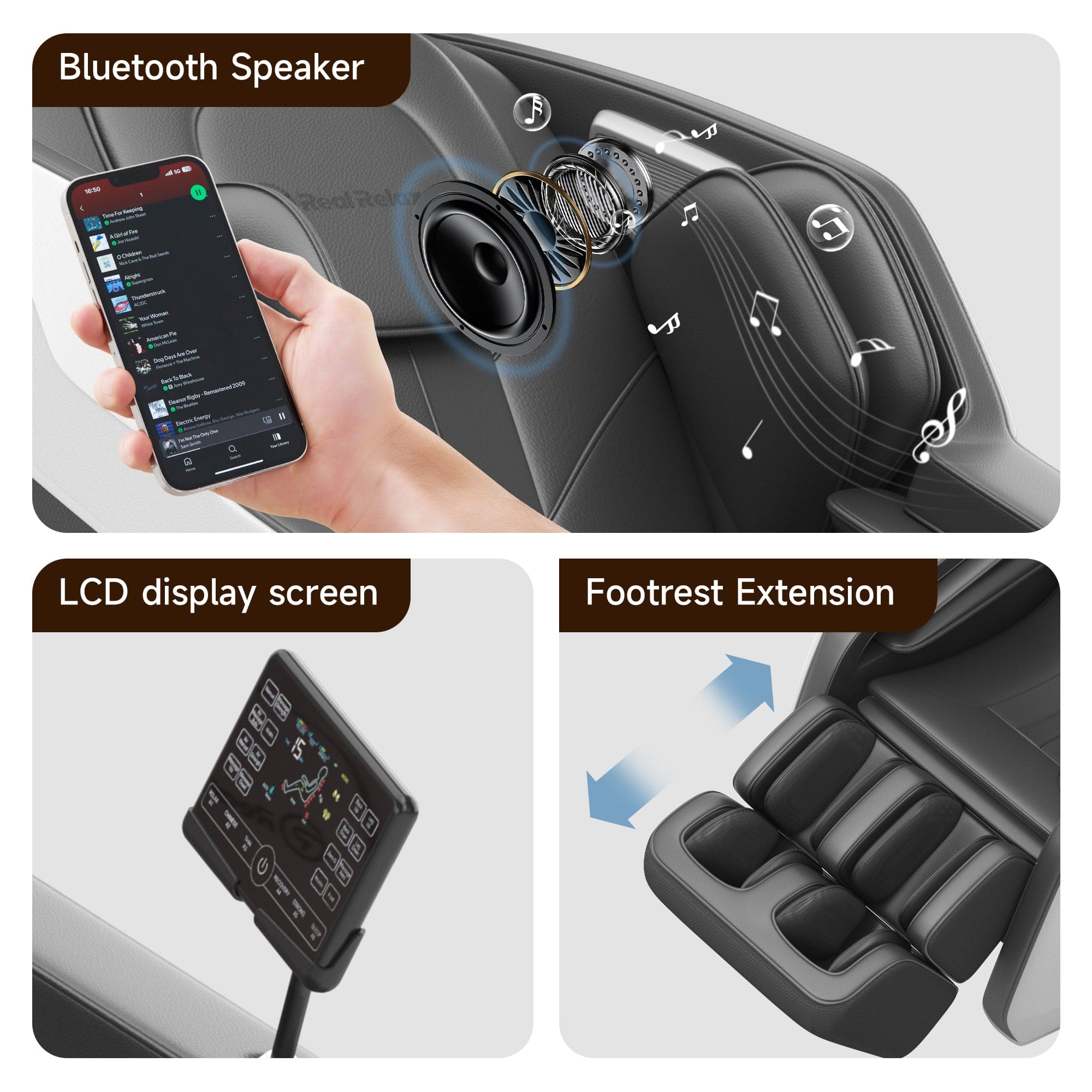 Real Relax Massage Chair Favor-24 3D Massage Chair Black draft