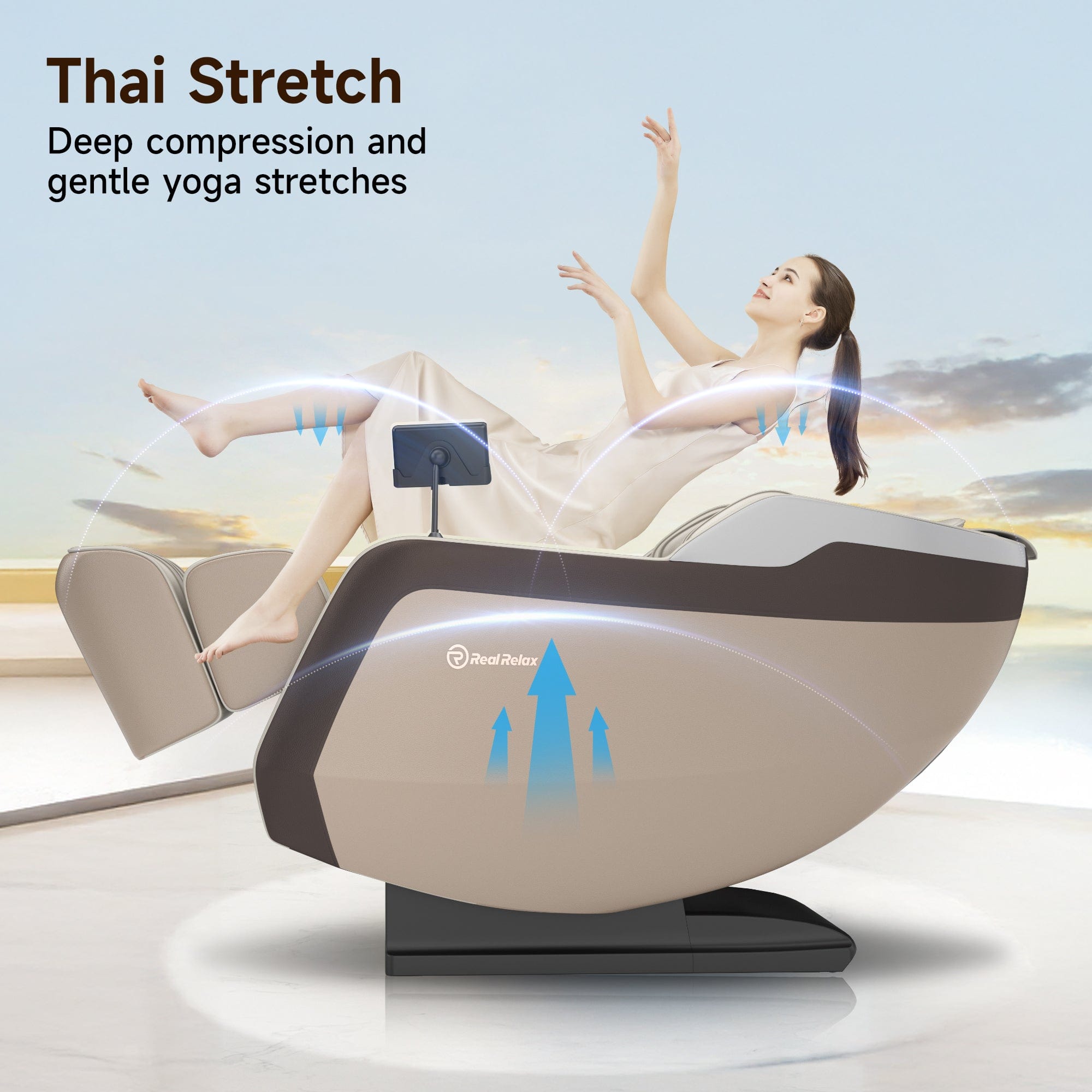 Real Relax Massage Chair Favor-24 3D Massage Chair Brown draft