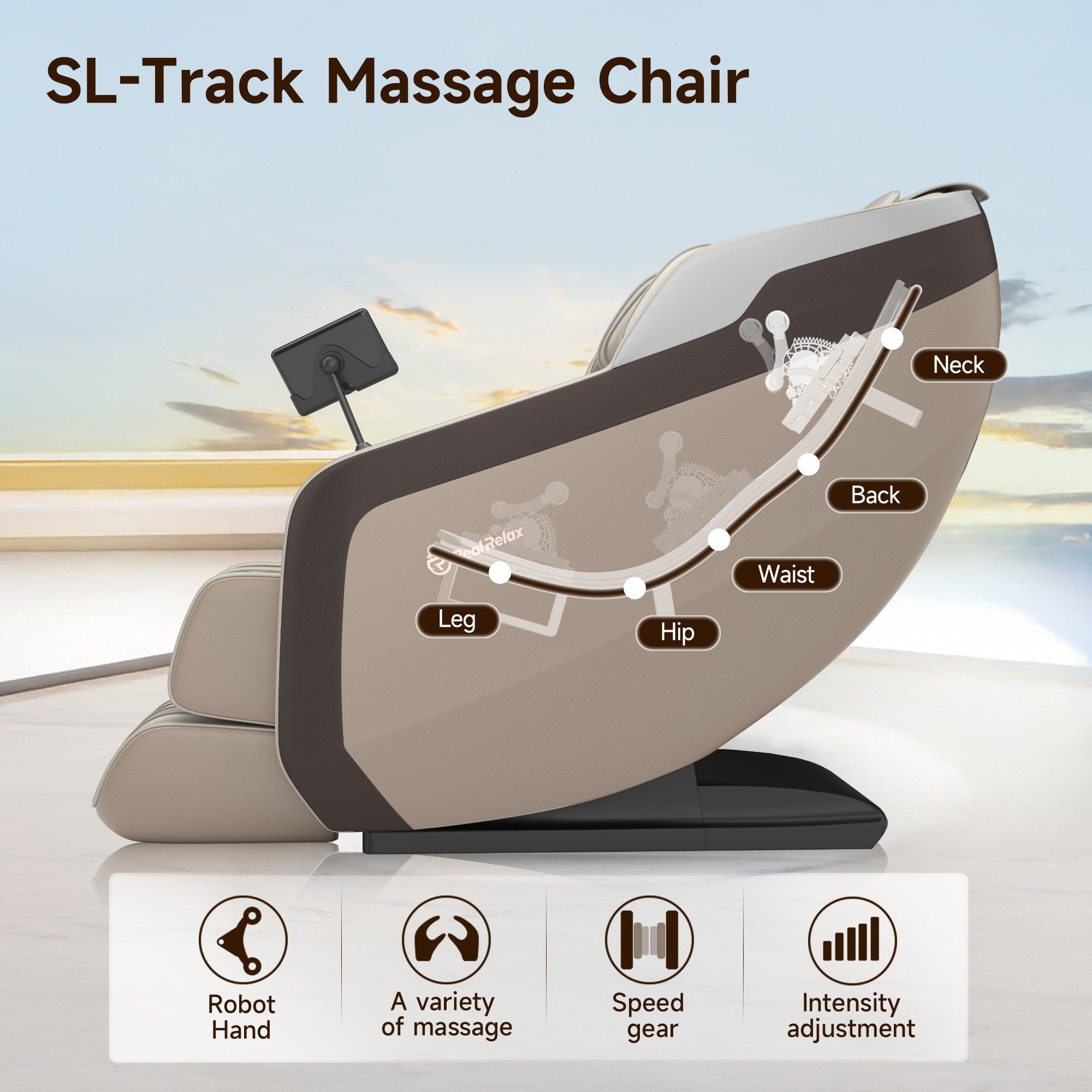 Real Relax Massage Chair Favor-24 3D Massage Chair Brown draft