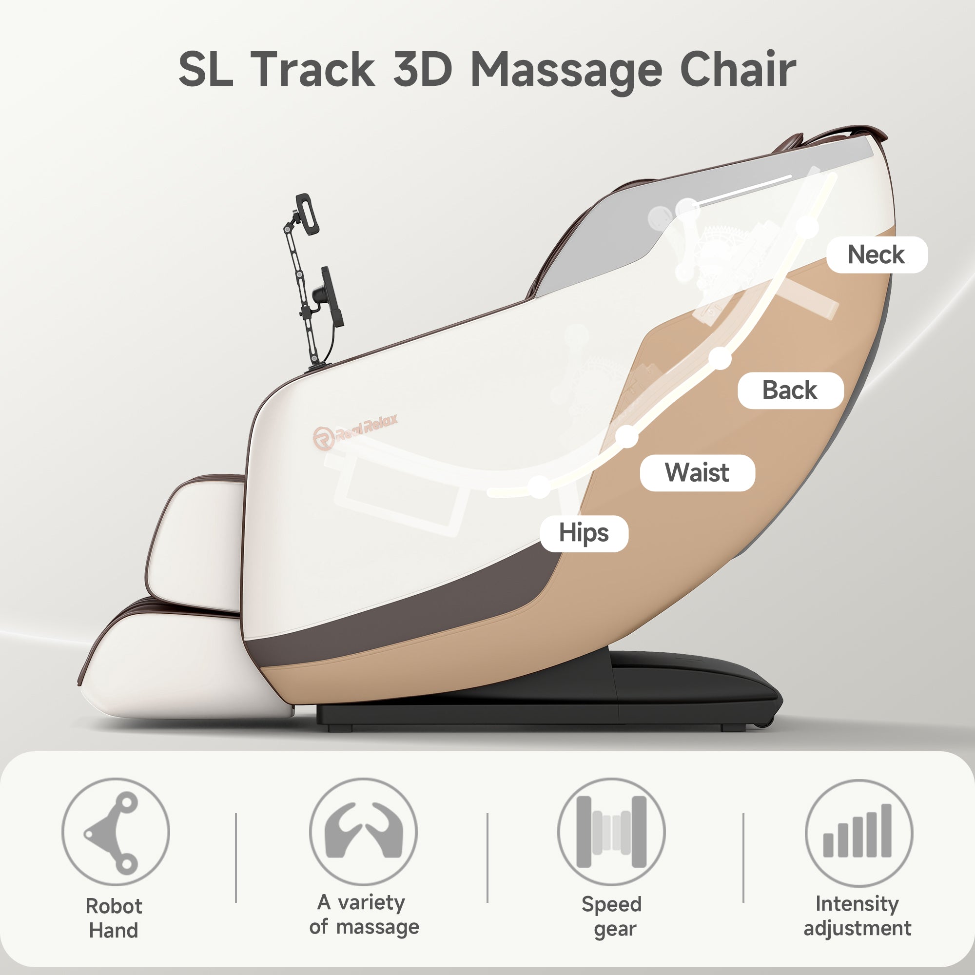 Real Relax Massage Chair Favor-24 3D Massage Chair Brown draft