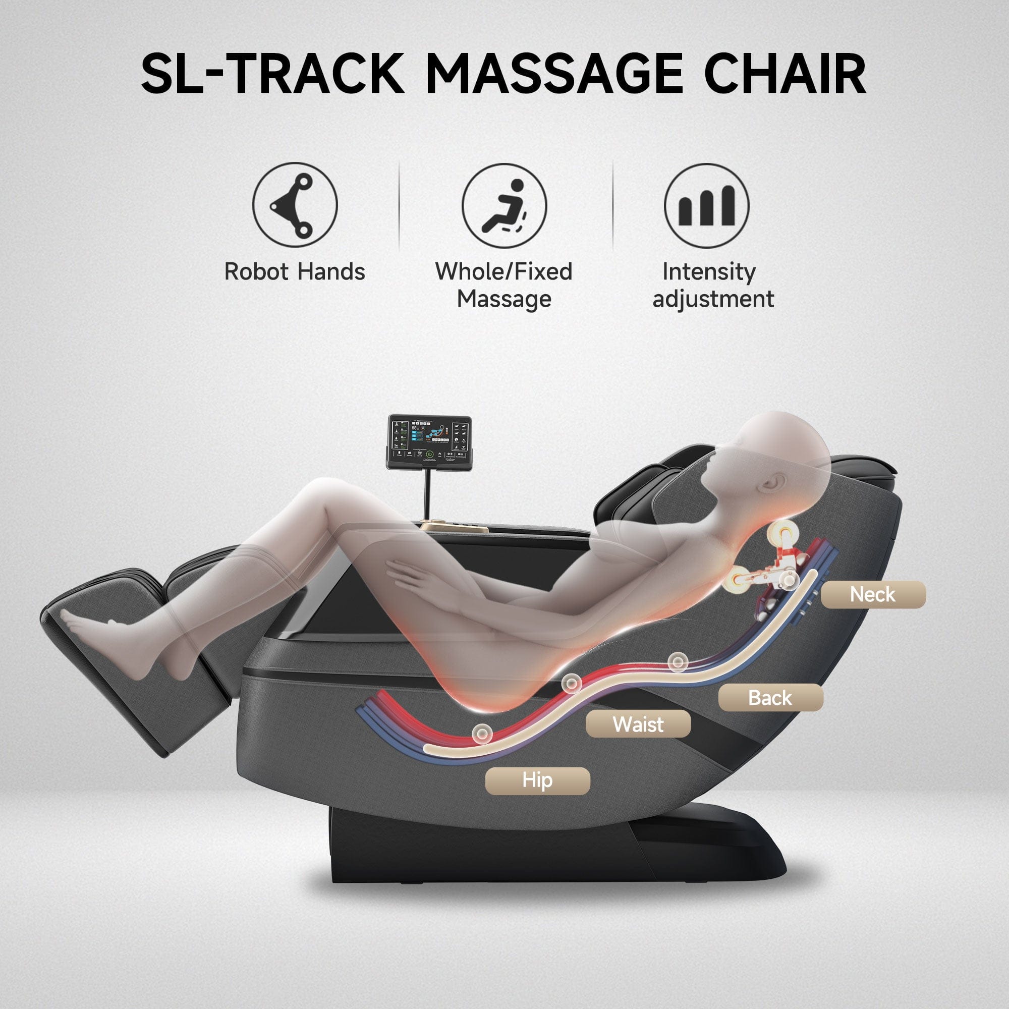 Real Relax Massage Chair Favor-27 3D Massage Chair Black