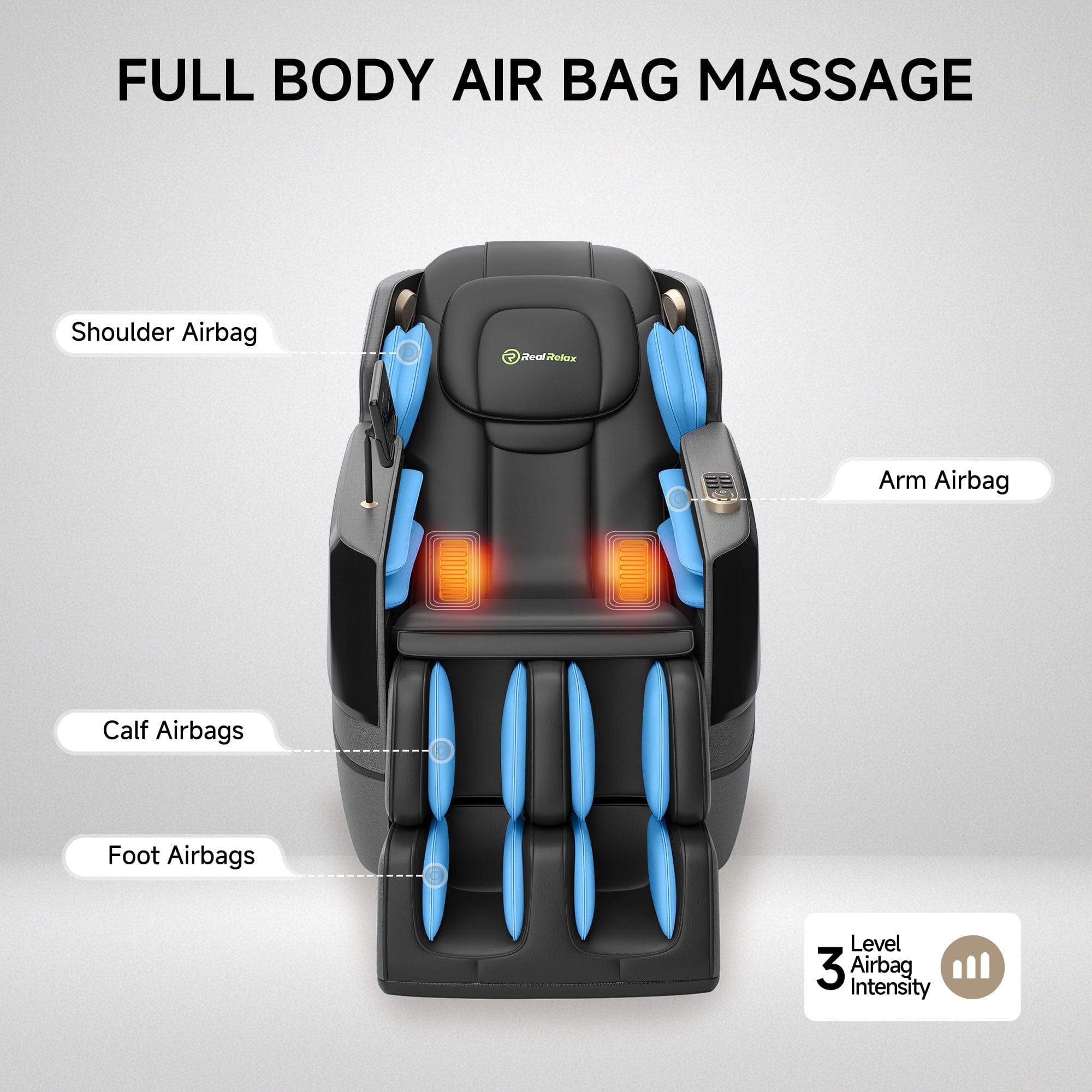 Real Relax Massage Chair Favor-27 3D Massage Chair Black