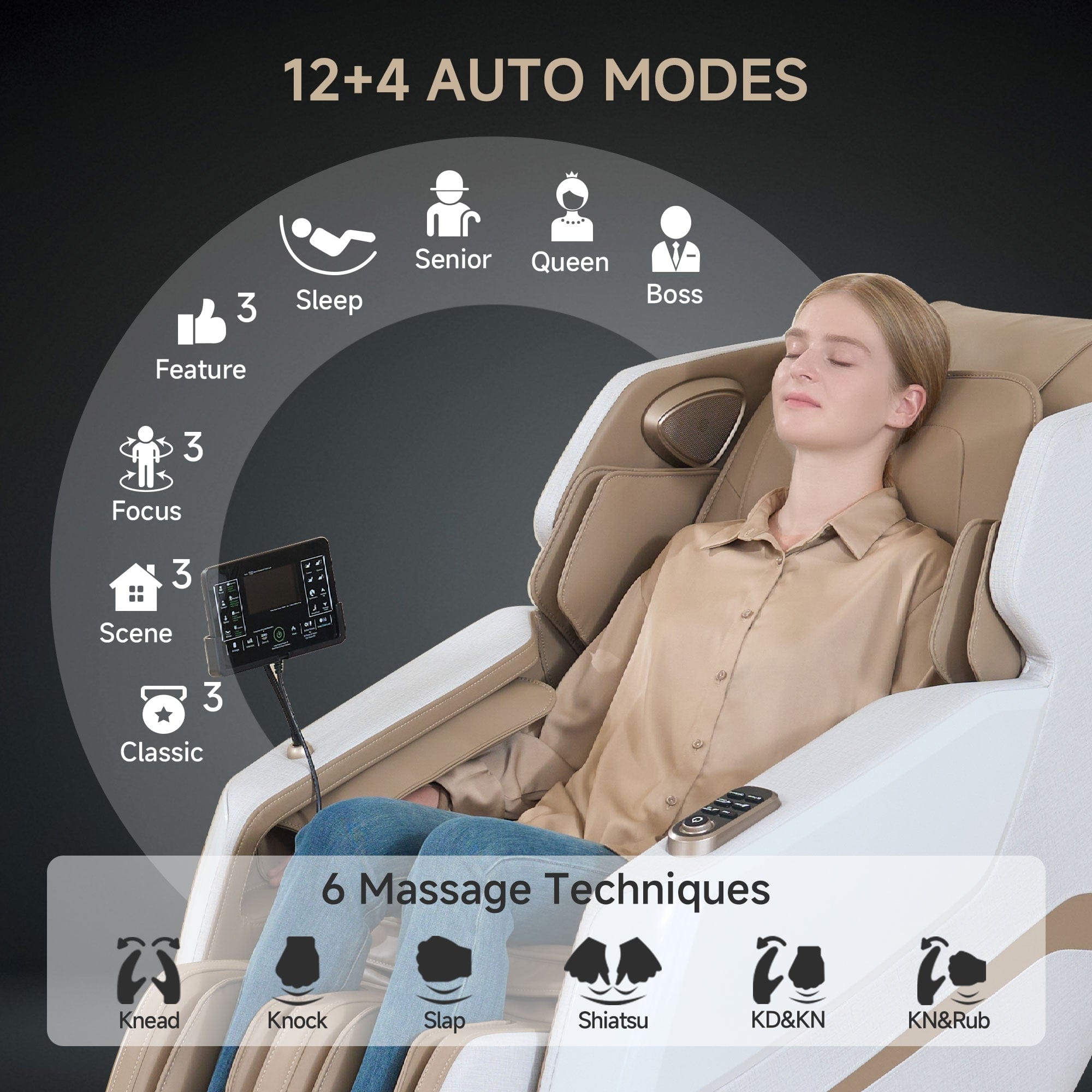 Real Relax Massage Chair Favor-27 3D Massage Chair Khaki