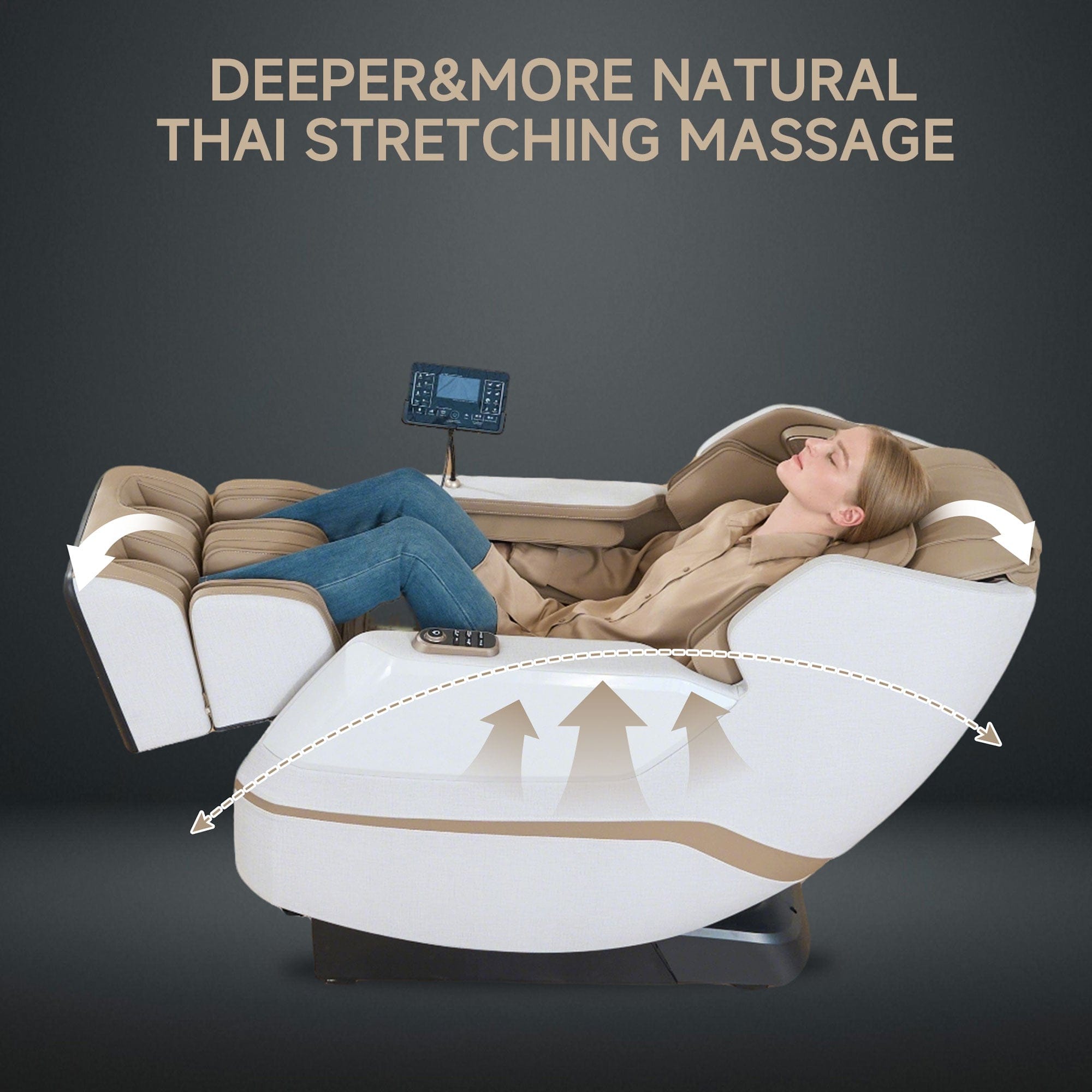 Real Relax Massage Chair Favor-27 3D Massage Chair Khaki