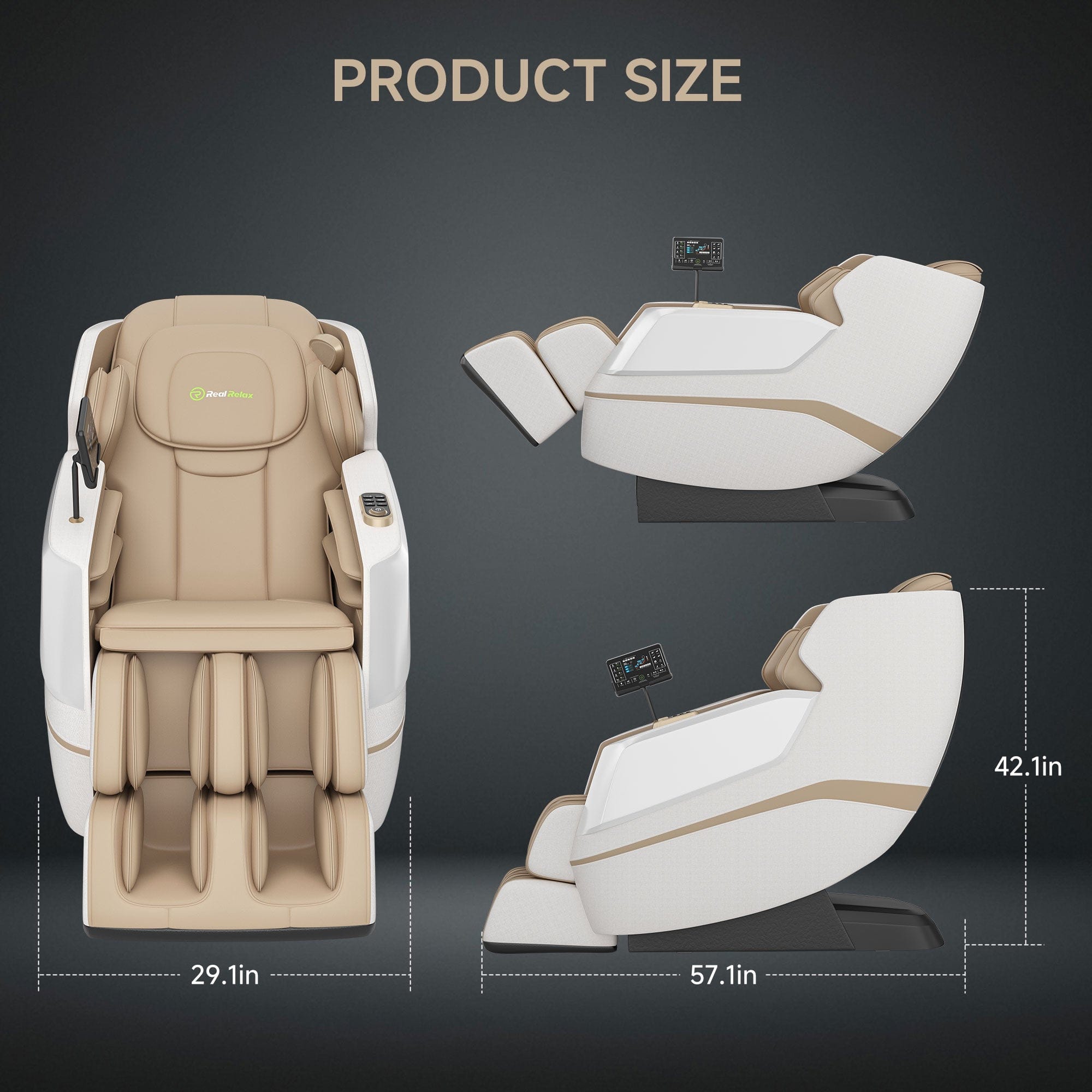 Real Relax Massage Chair Favor-27 3D Massage Chair Khaki