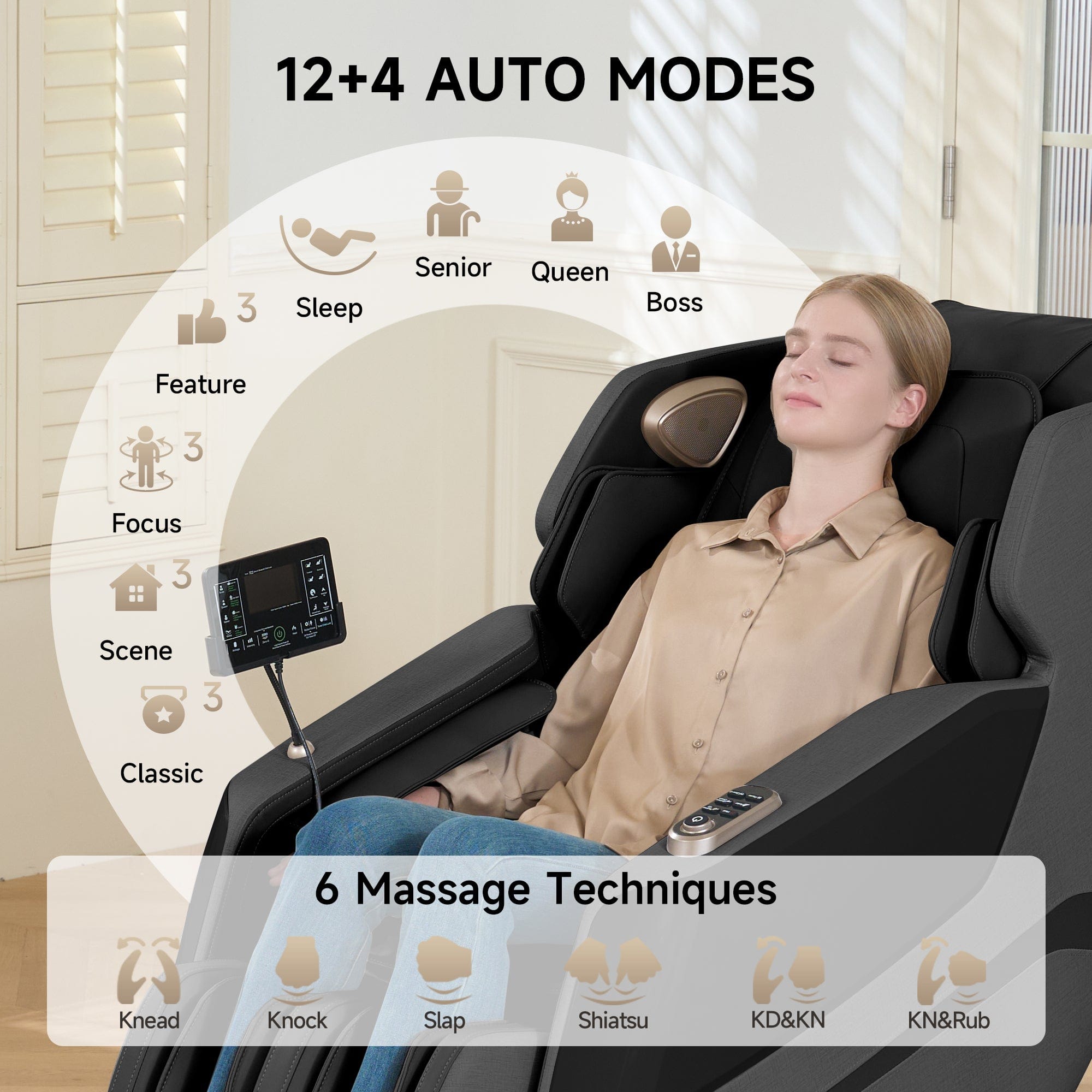 Real Relax Massage Chair Favor-27 Massage Chair Black