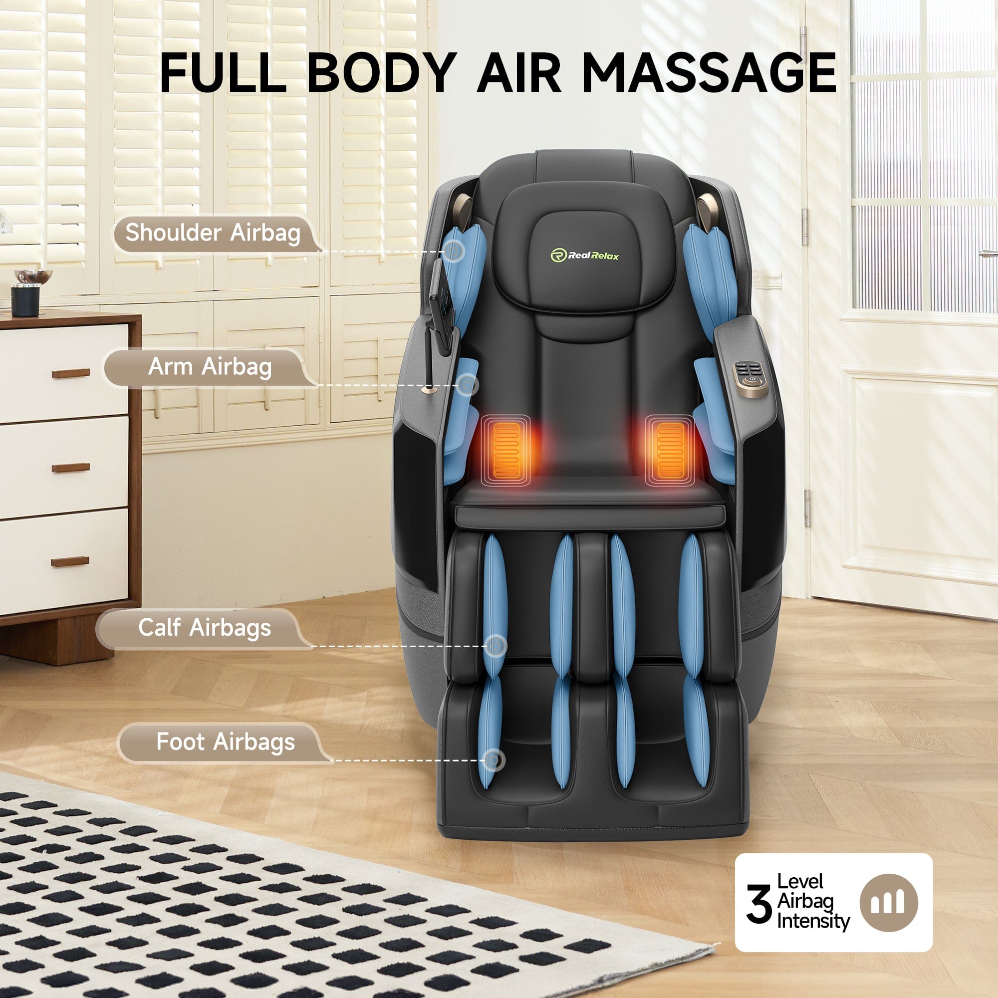 Real Relax Massage Chair Favor-27 Massage Chair Black