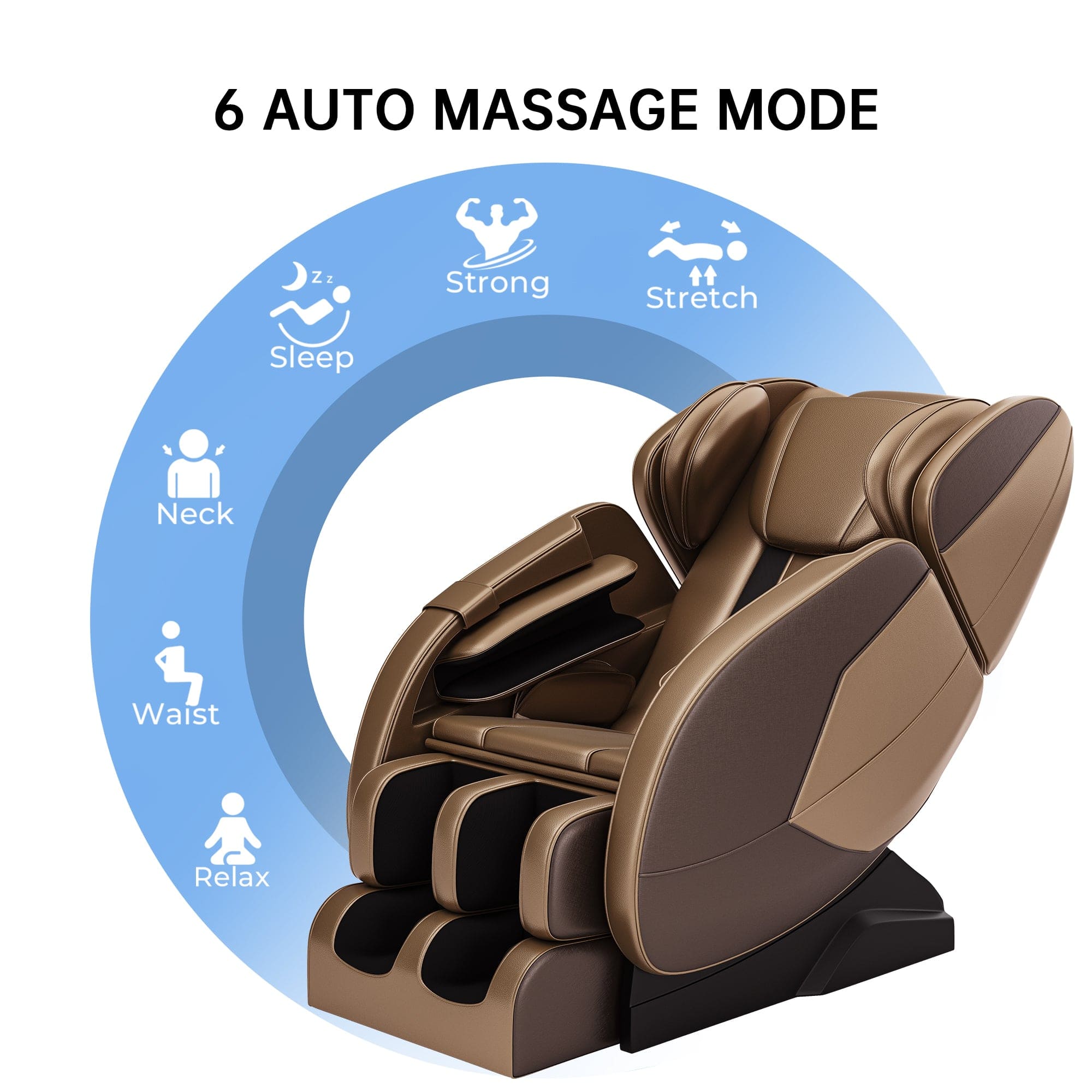Real Relax Massage Chair MM450 Massage Chair Brown Gold Color Refurbished