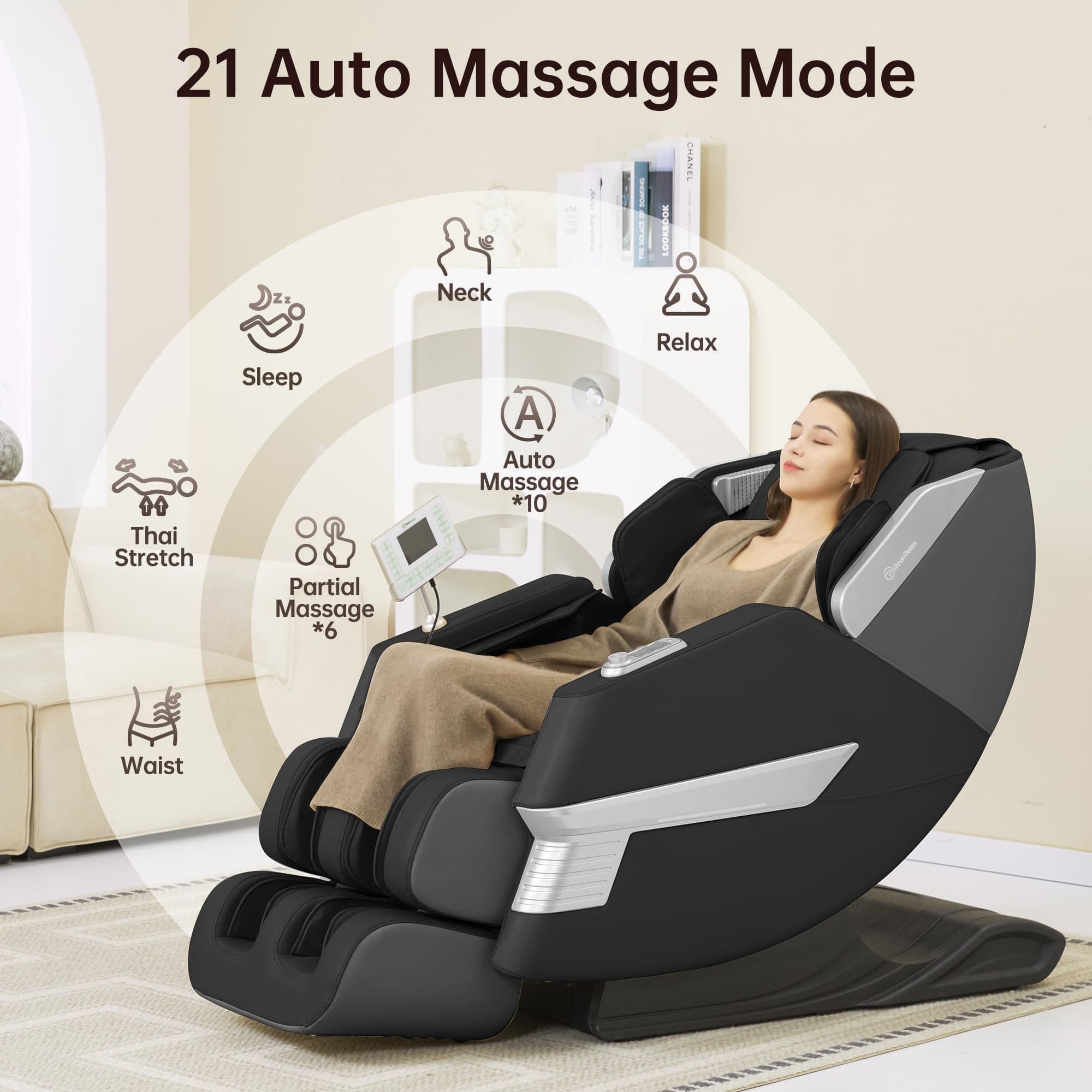 Real Relax Massage Chair PS3300 Massage Chair Black