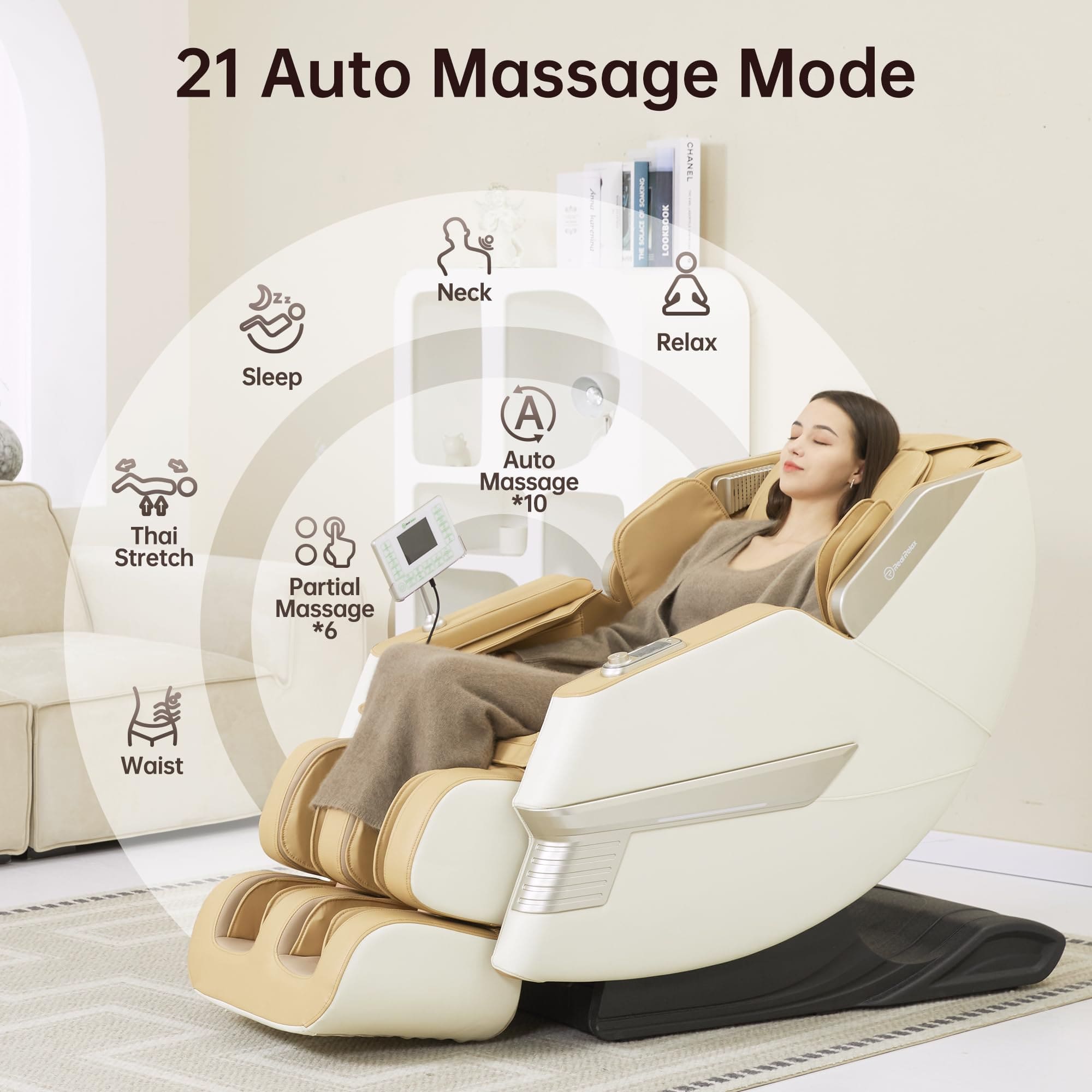 Real Relax Massage Chair PS3300 Massage Chair khaki