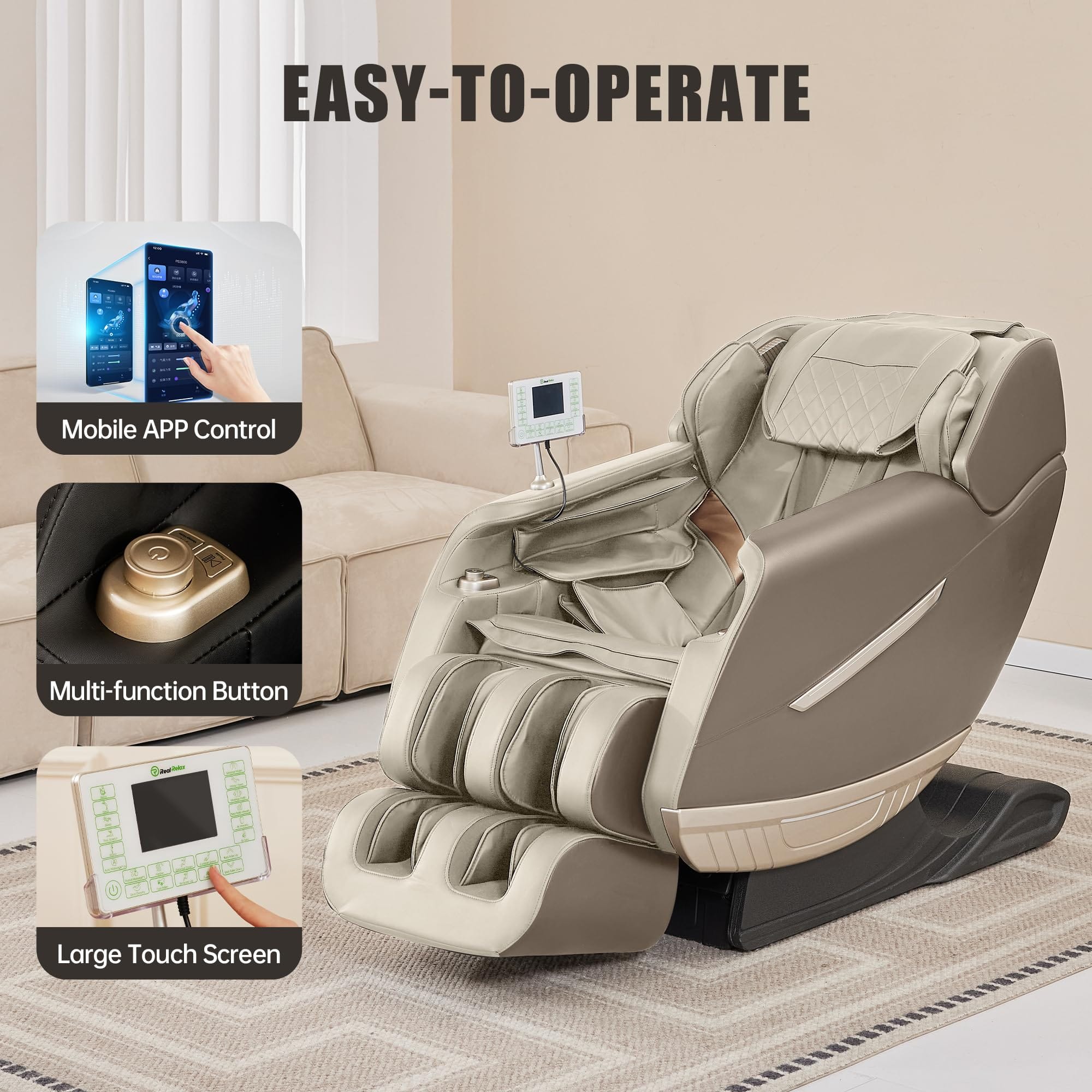 Real Relax Massage Chair PS3800 Massage Chair Brown