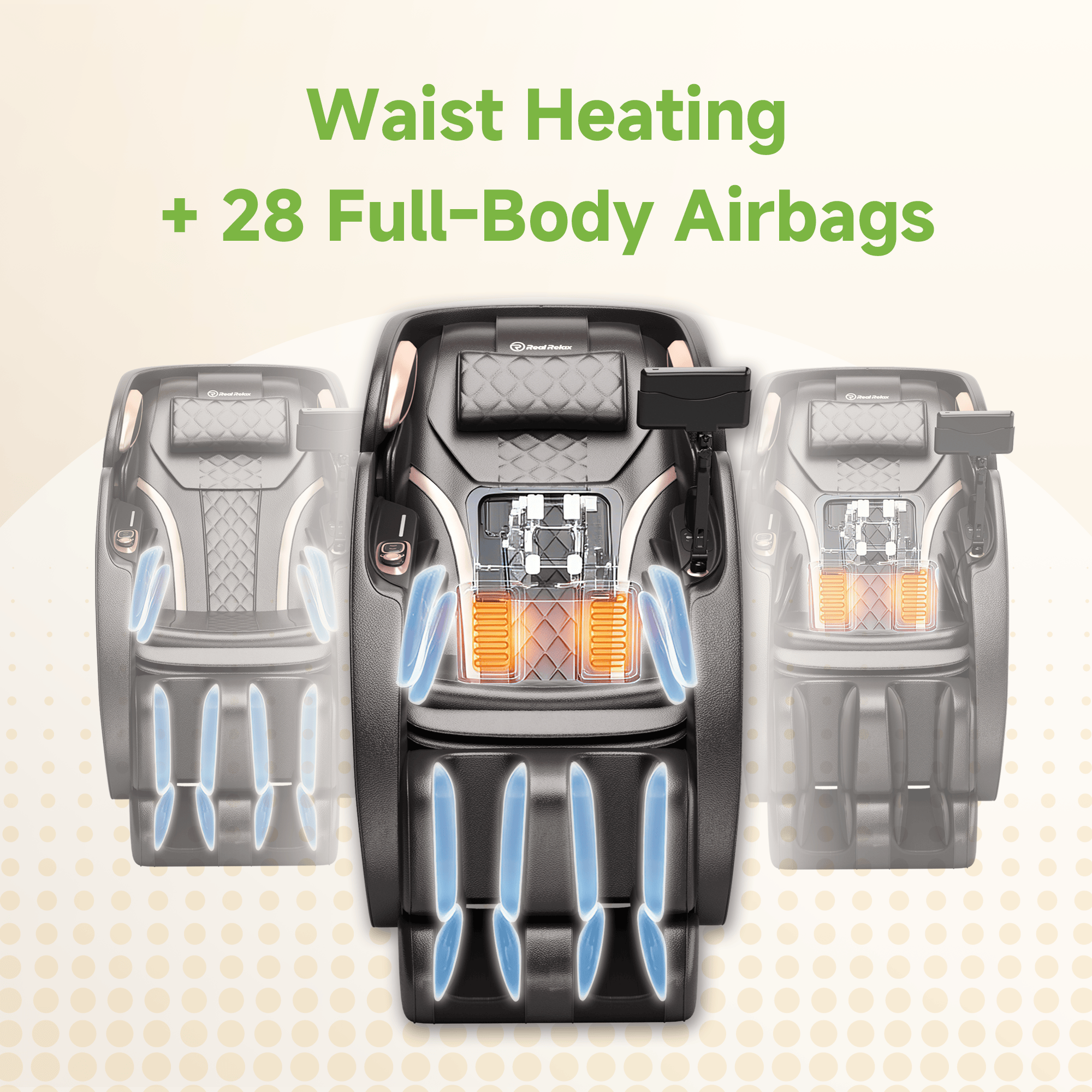 Real Relax Massage Chair PS6500 4D Massage Chair Brown