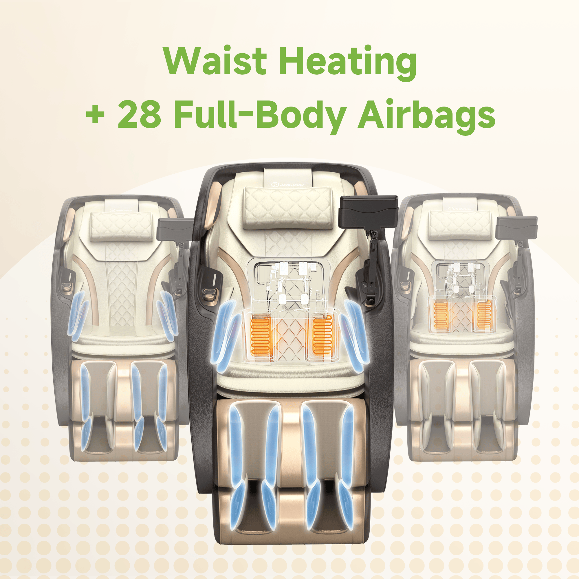 Real Relax Massage Chair PS6500 4D Massage Chair Gold