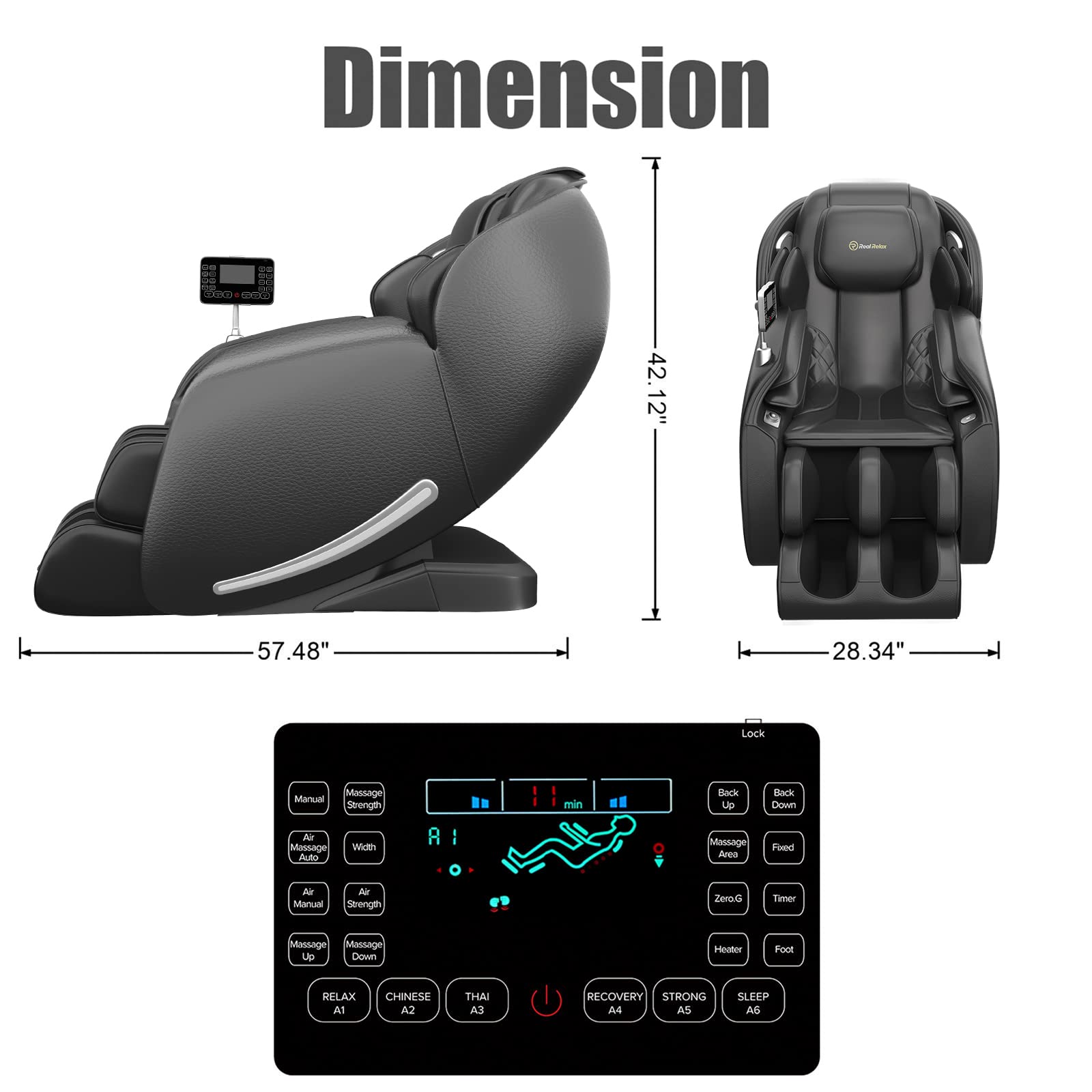 Real Relax Massage Chair Real Relax® Favor-06 Massage Chair Black